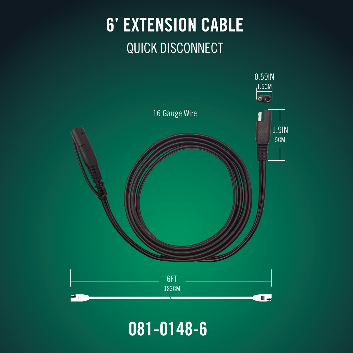 Battery Tender® 6ft SAE Quick Disconnect Extension Cable