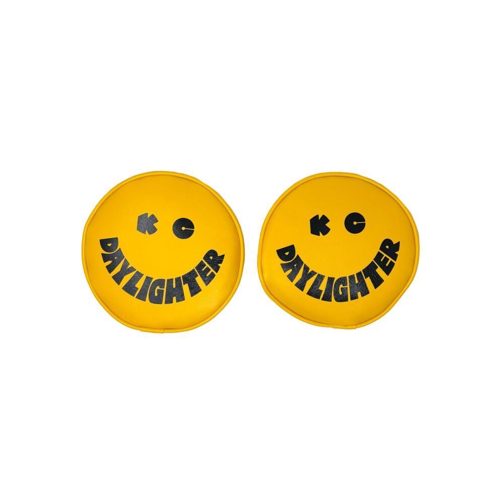 Cover; Retro 6" Vinyl Yellow w/ Black "KC DAYLIGHTER" Smiley Face (pr) - # 5201