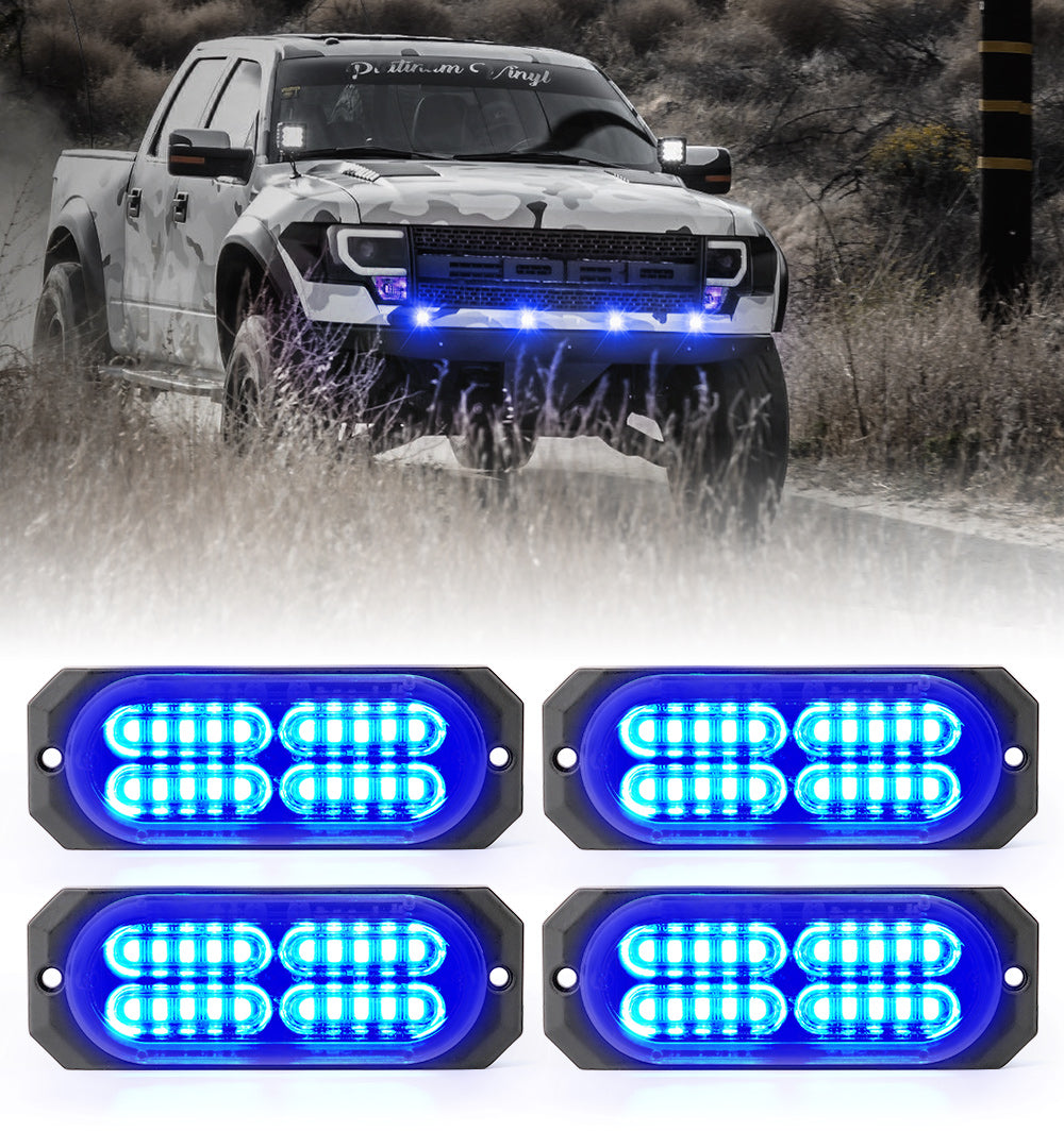 Xprite  LED Surface Mount Strobe Lights Waterproof Grille Emergency Lights for Trucks Work Vehicles and SUVs