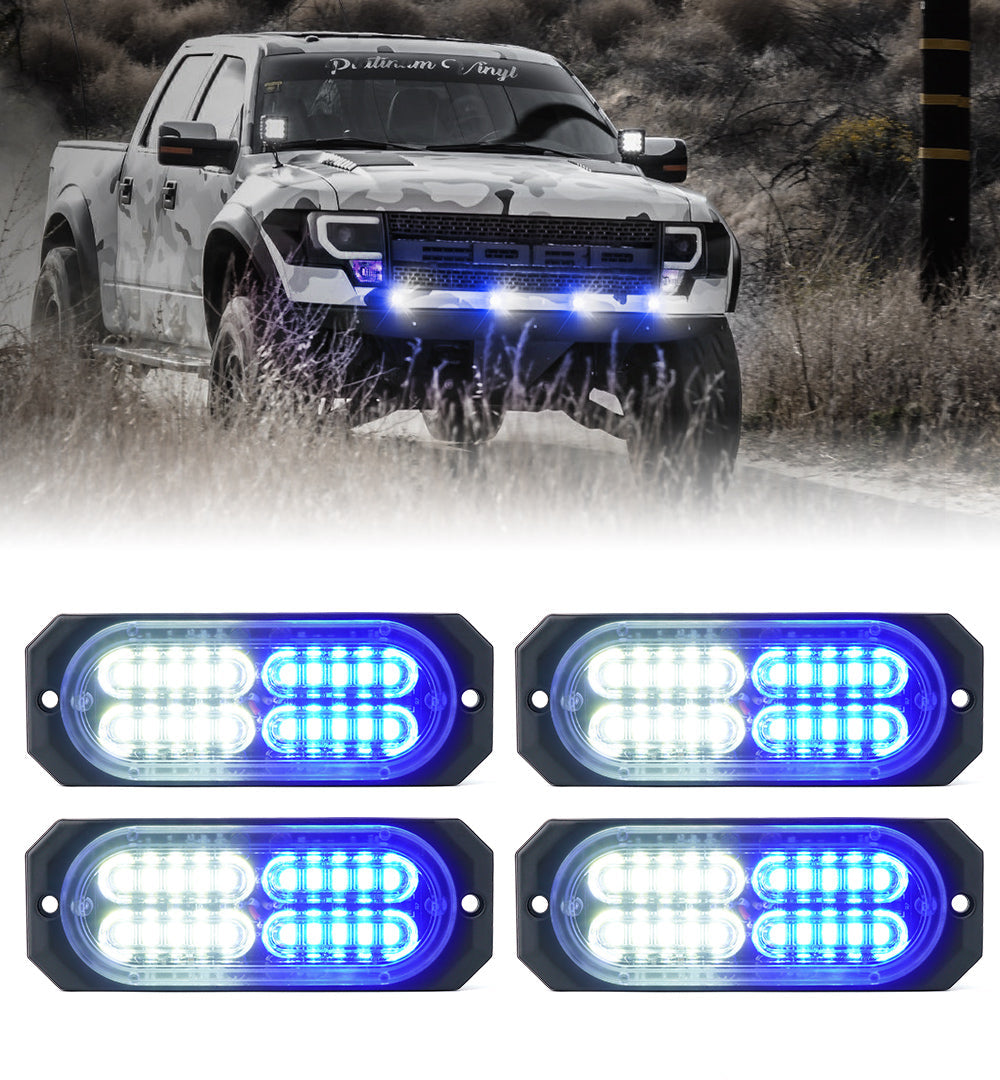 Xprite  LED Surface Mount Strobe Lights Waterproof Grille Emergency Lights for Trucks Work Vehicles and SUVs