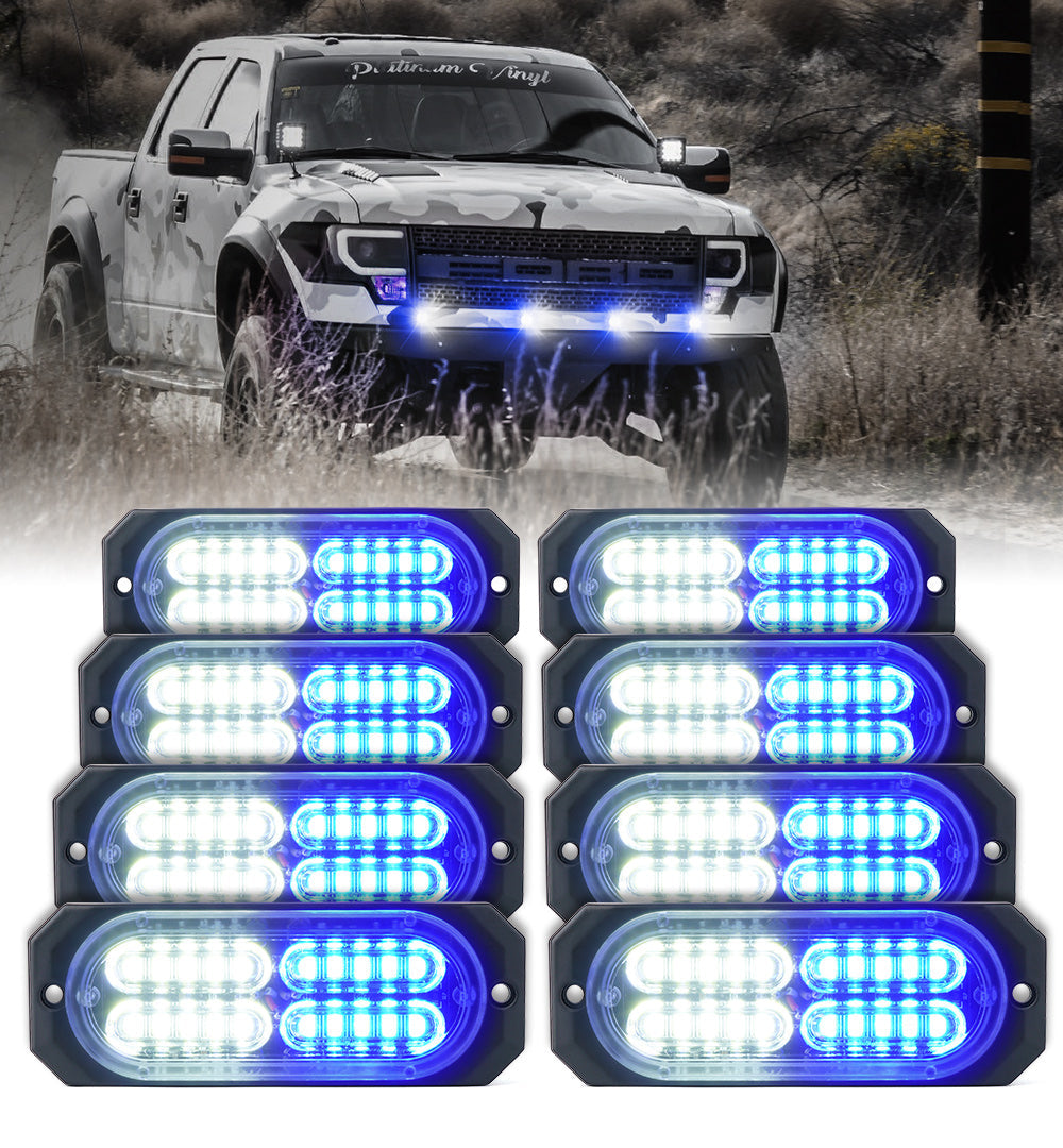 Xprite  LED Surface Mount Strobe Lights Waterproof Grille Emergency Lights for Trucks Work Vehicles and SUVs