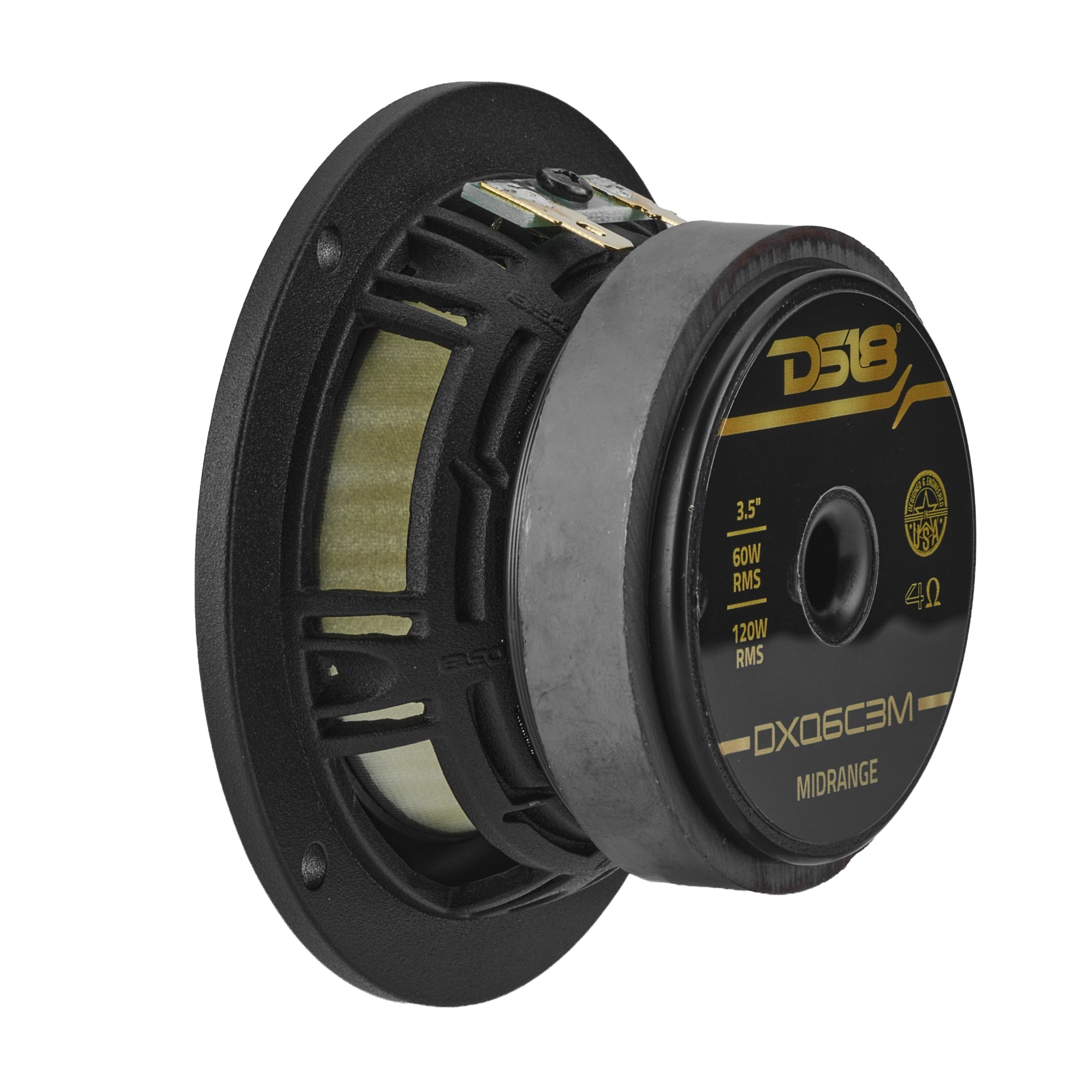 DXQ 6.5" 3-Way Component Speaker Set with Yellow Straw + Composite Foam Cone | 150W RMS 4-Ohm