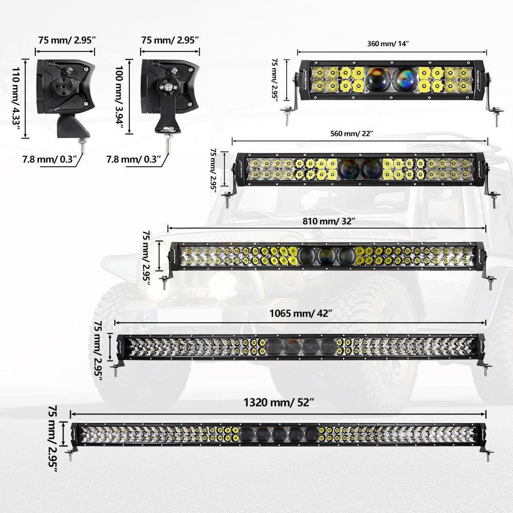 NEW 12"/22"/32"/42"/52" 5D-PRO Light Bars with DT Wiring Harness Kit For 2002 Ford F150