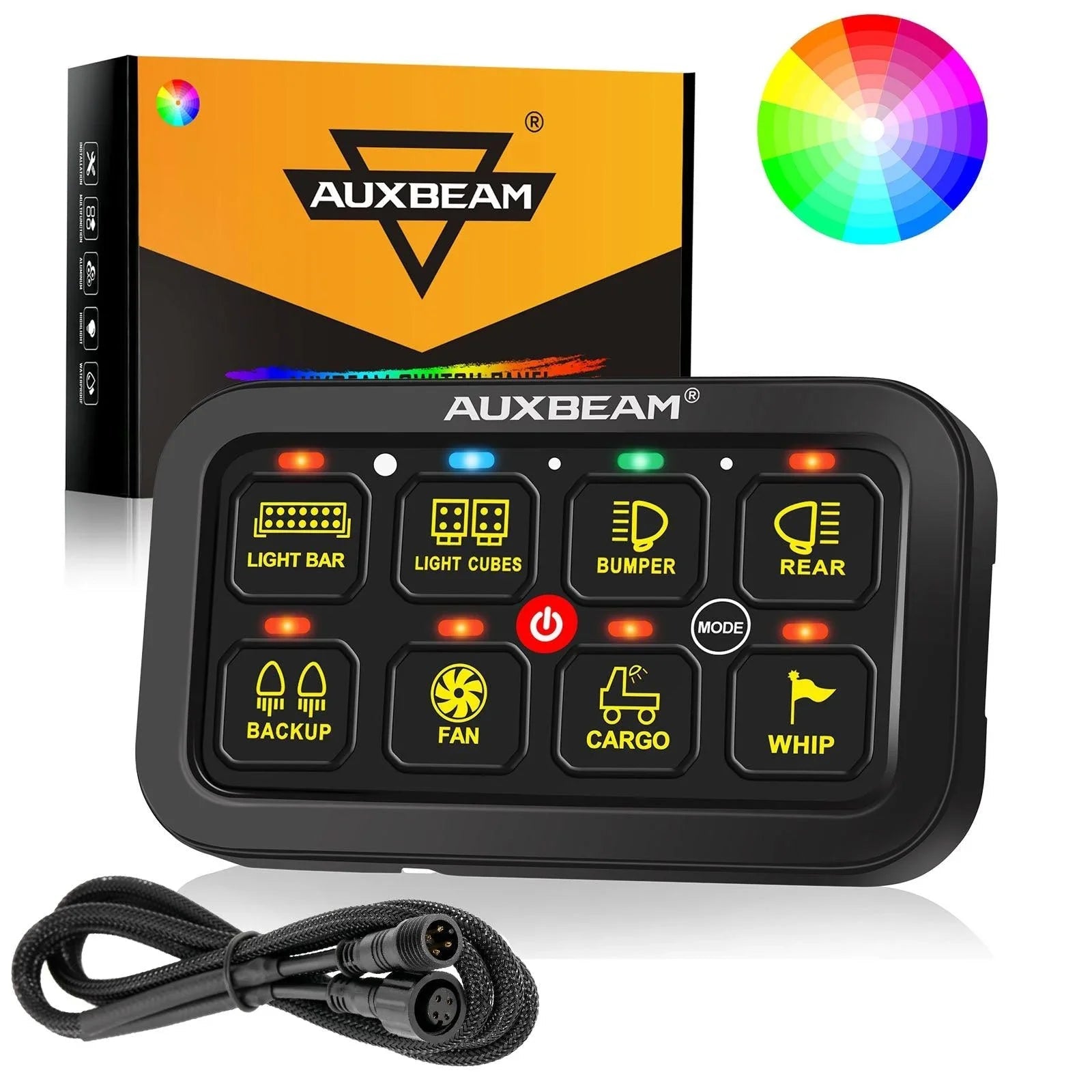 RGB Series 4/6/8/12 Gang LED Switch Panel,Off Road Light Controller