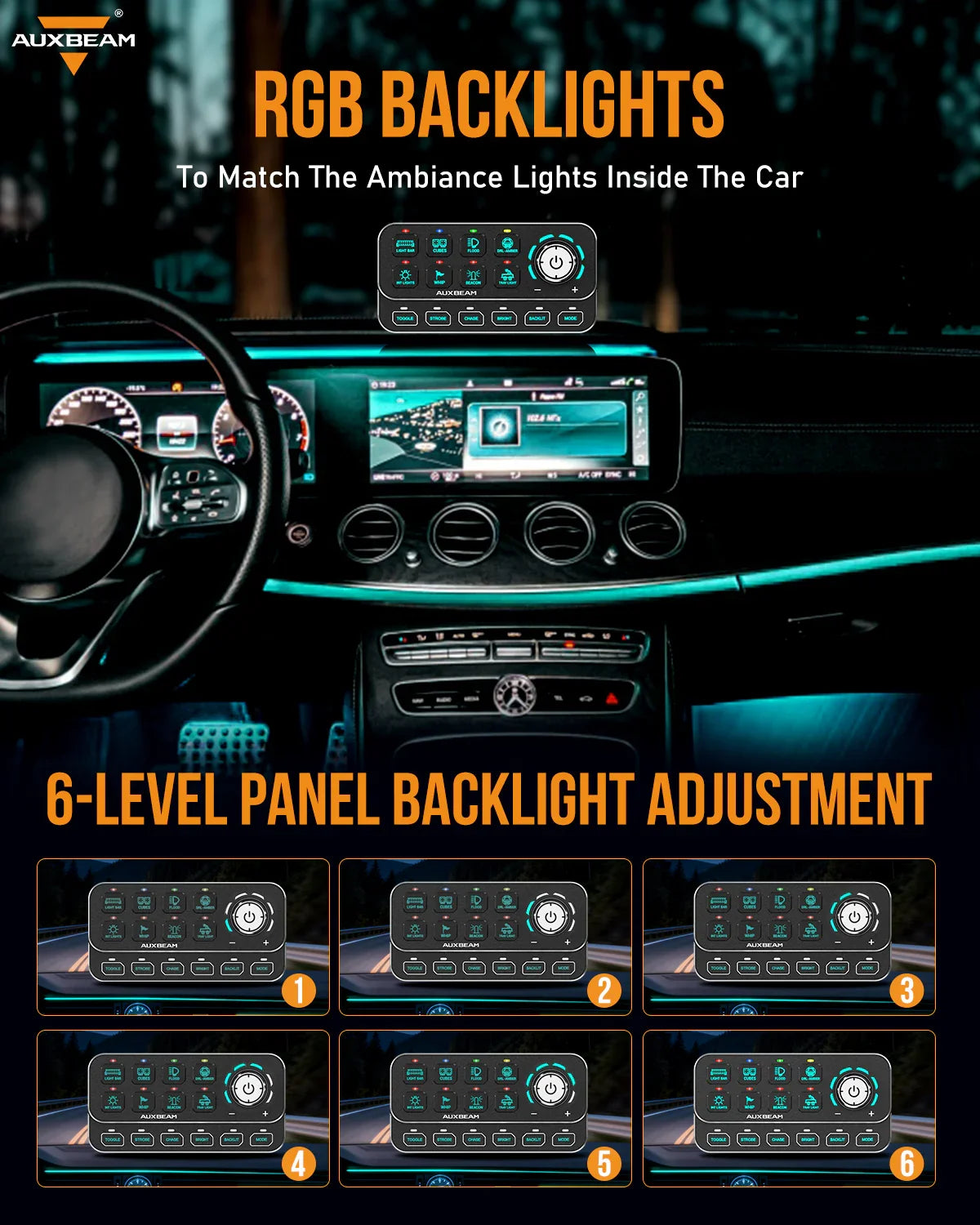 🆕KS-80 Knob RGB Switch Panel MAX 120A ,Light Dimming, Dynamic Chase, Four External Triggers, 4 Modes