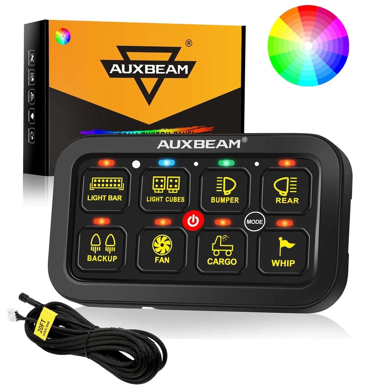 RGB Series 4/6/8/12 Gang LED Switch Panel,Off Road Light Controller