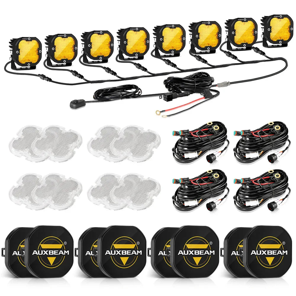 XP-ULTRA Series 3 Inch 80W Flood Beam LED Pods Amber&White Offroad Lights
