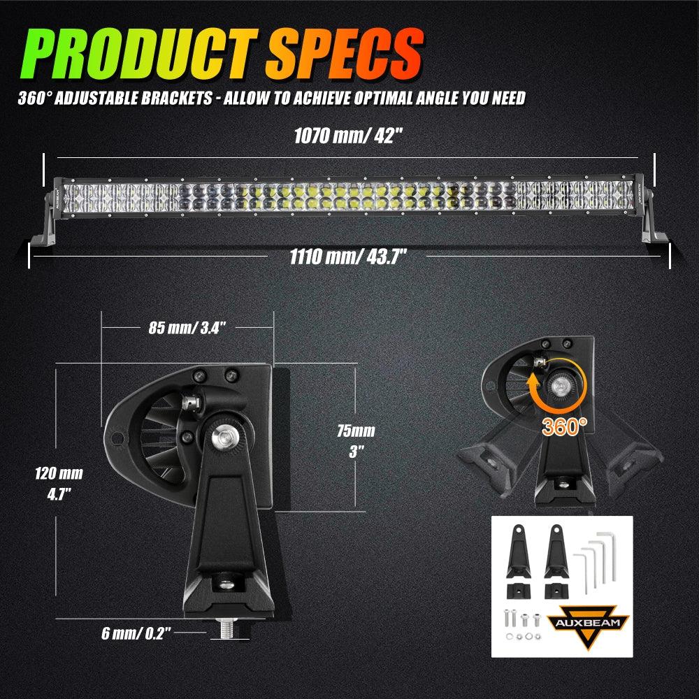 New 42 Inch V-PRO Series Straight RGBW Color Changing Off Road Led Light Bar for ATV UTV SIDE BY SIDES