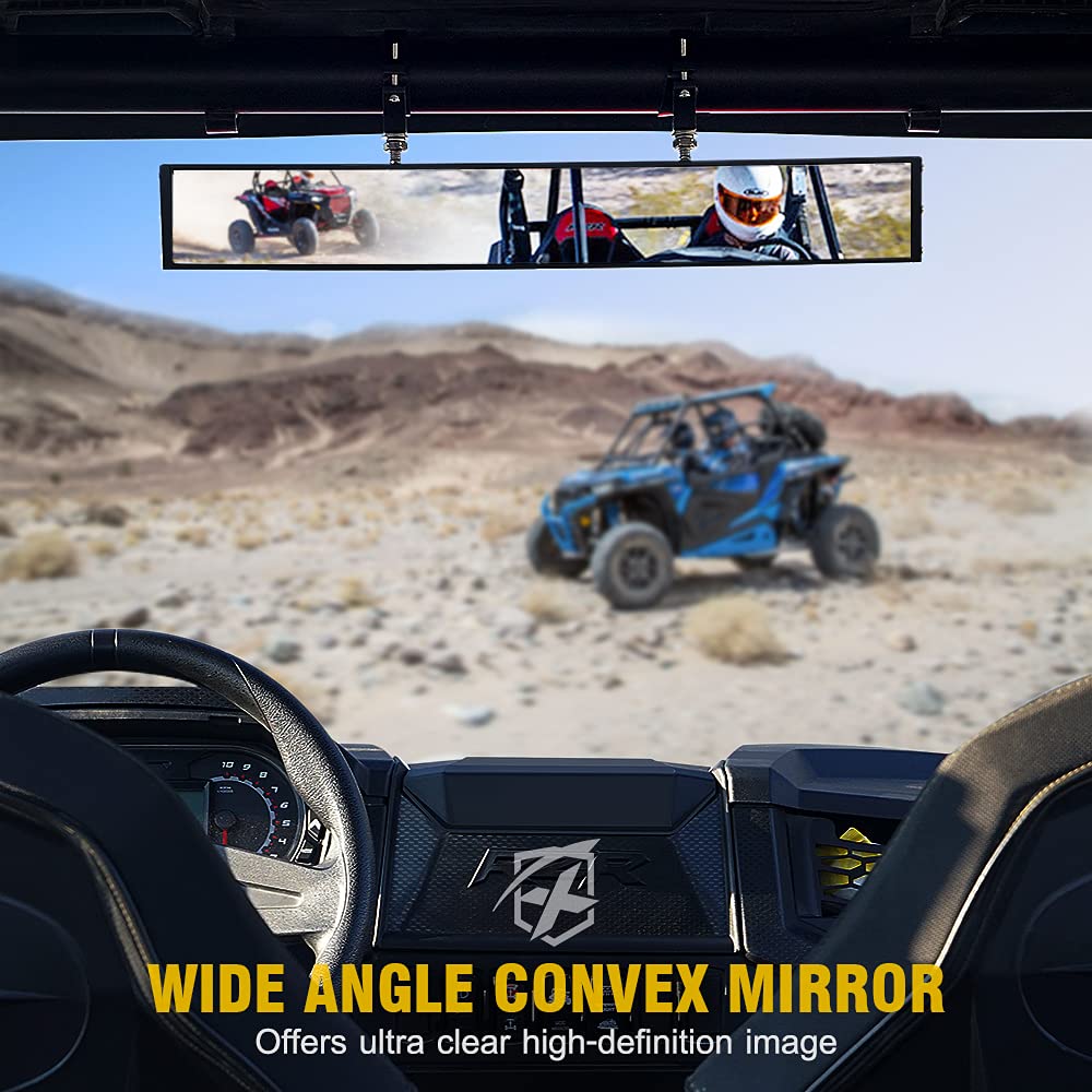 Xprite  UTV Rear View Mirror with LED Lights 17.5” Convex Wide Angle Mirror | Spirit Series