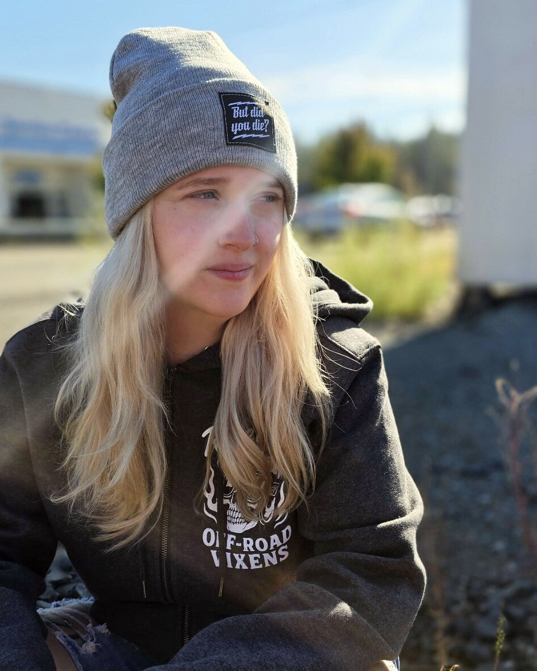 But Did you Die? Beanie - Heather Gray