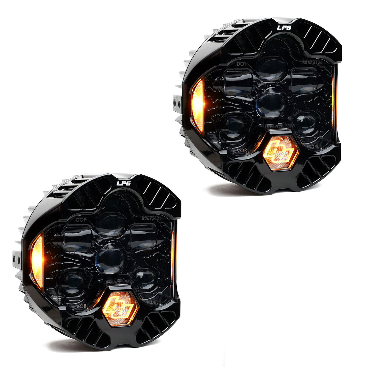 DOT LP6 LED Headlight Replacement Pair Universal (Amber) Baja Designs