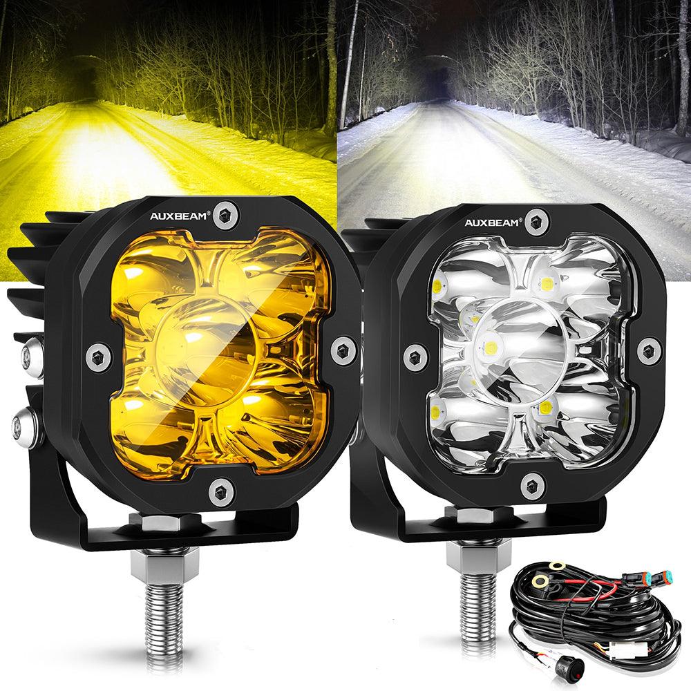 XP-ULTRA Series 3 Inch 80W Spot Beam LED Pods Amber&White Offroad Lights