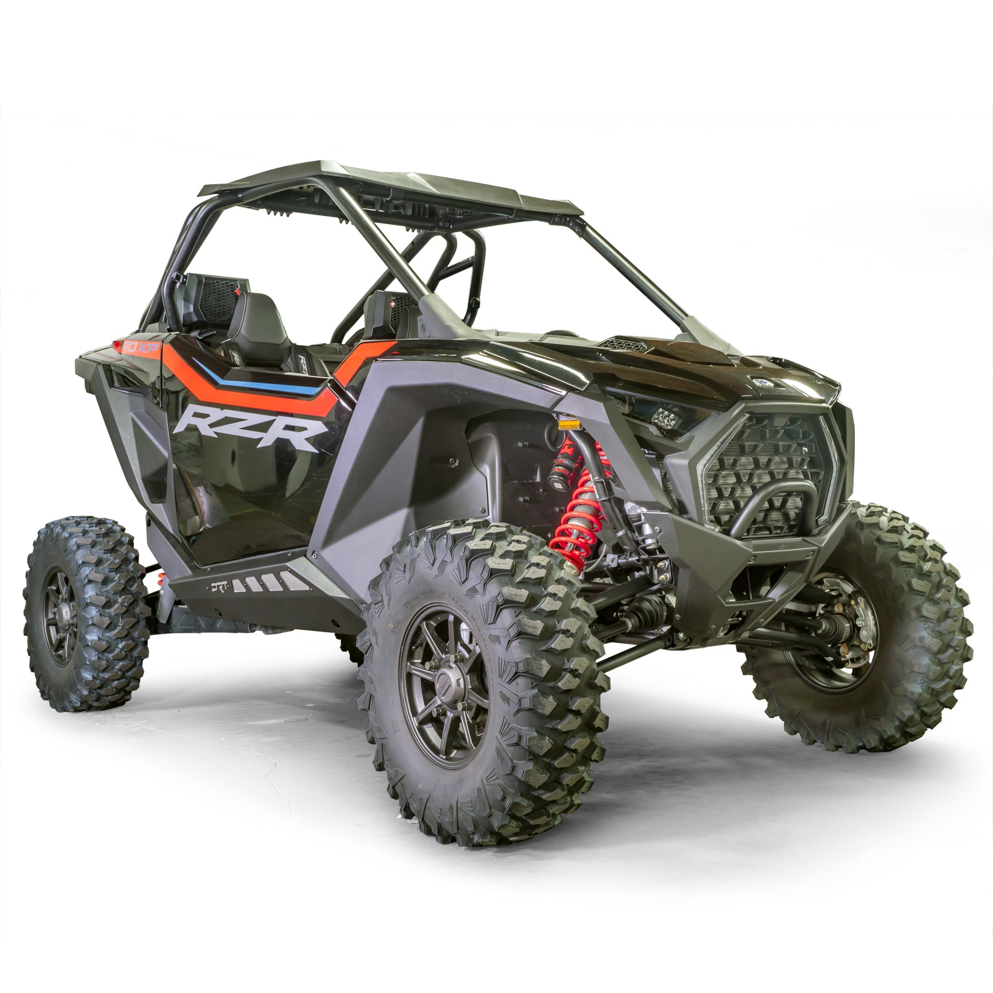 Polaris PROxp RZR with the DRT Polaris RZR Pro Series 2-Seat Rock Sliders installed
