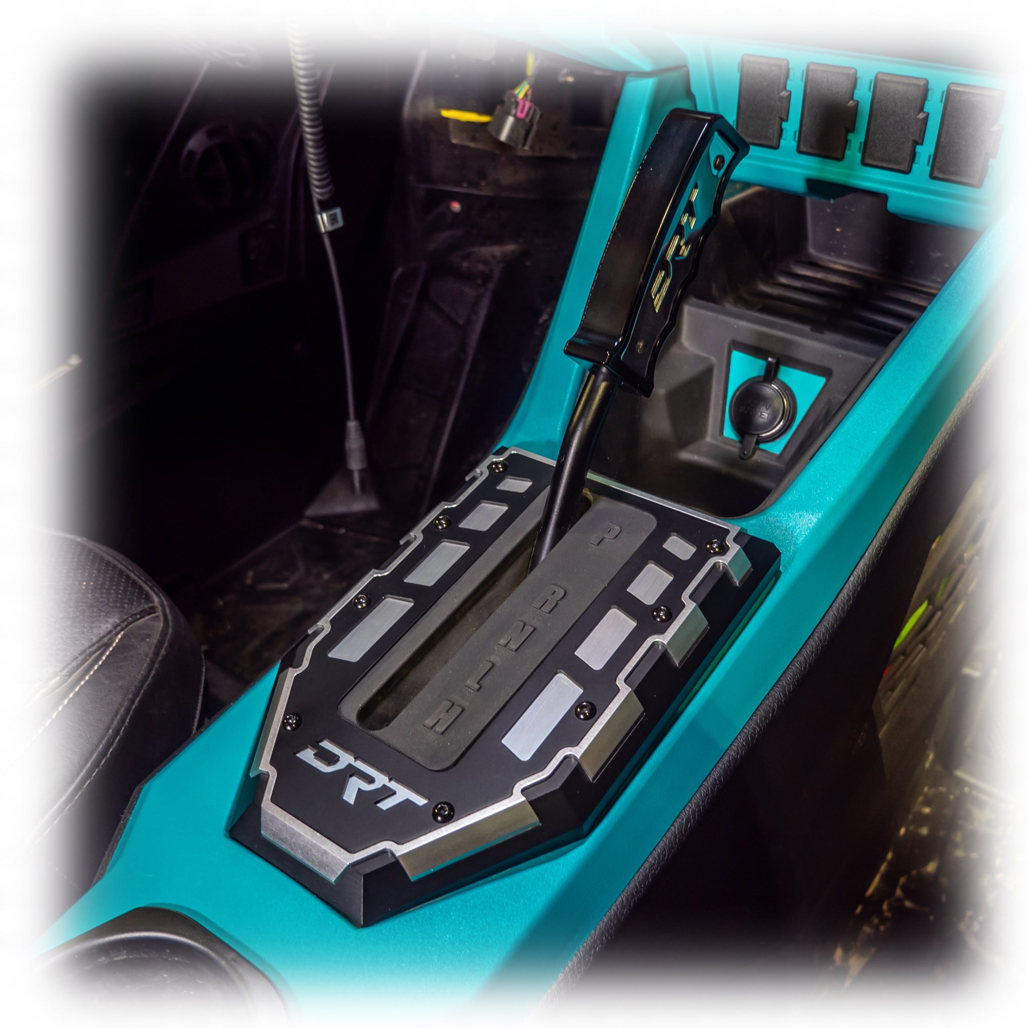 Polaris RZR shifter gate billet aluminum installed