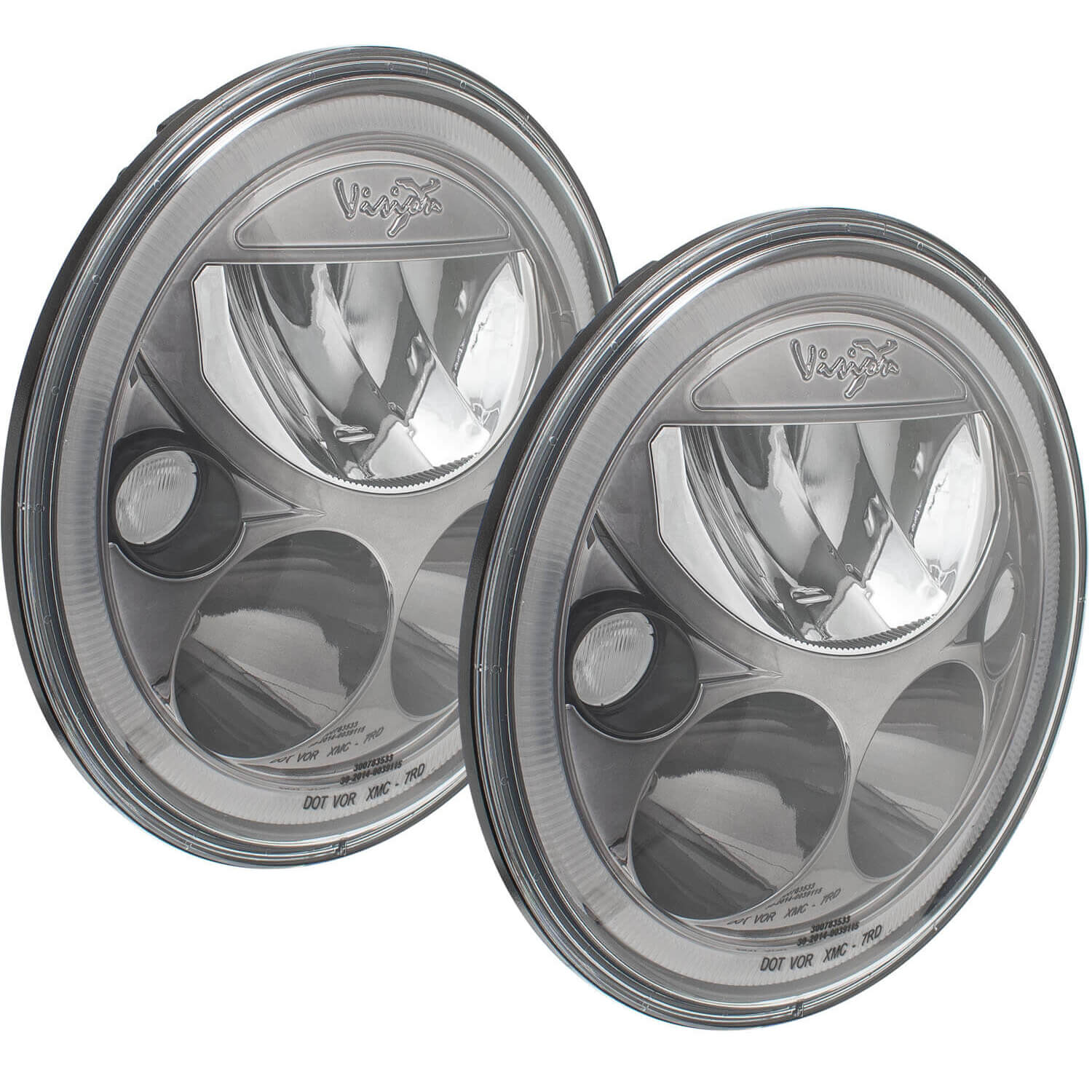 2007-2017 Jeep JK VX LED Headlight Kit - Black Chrome | Amber Halo