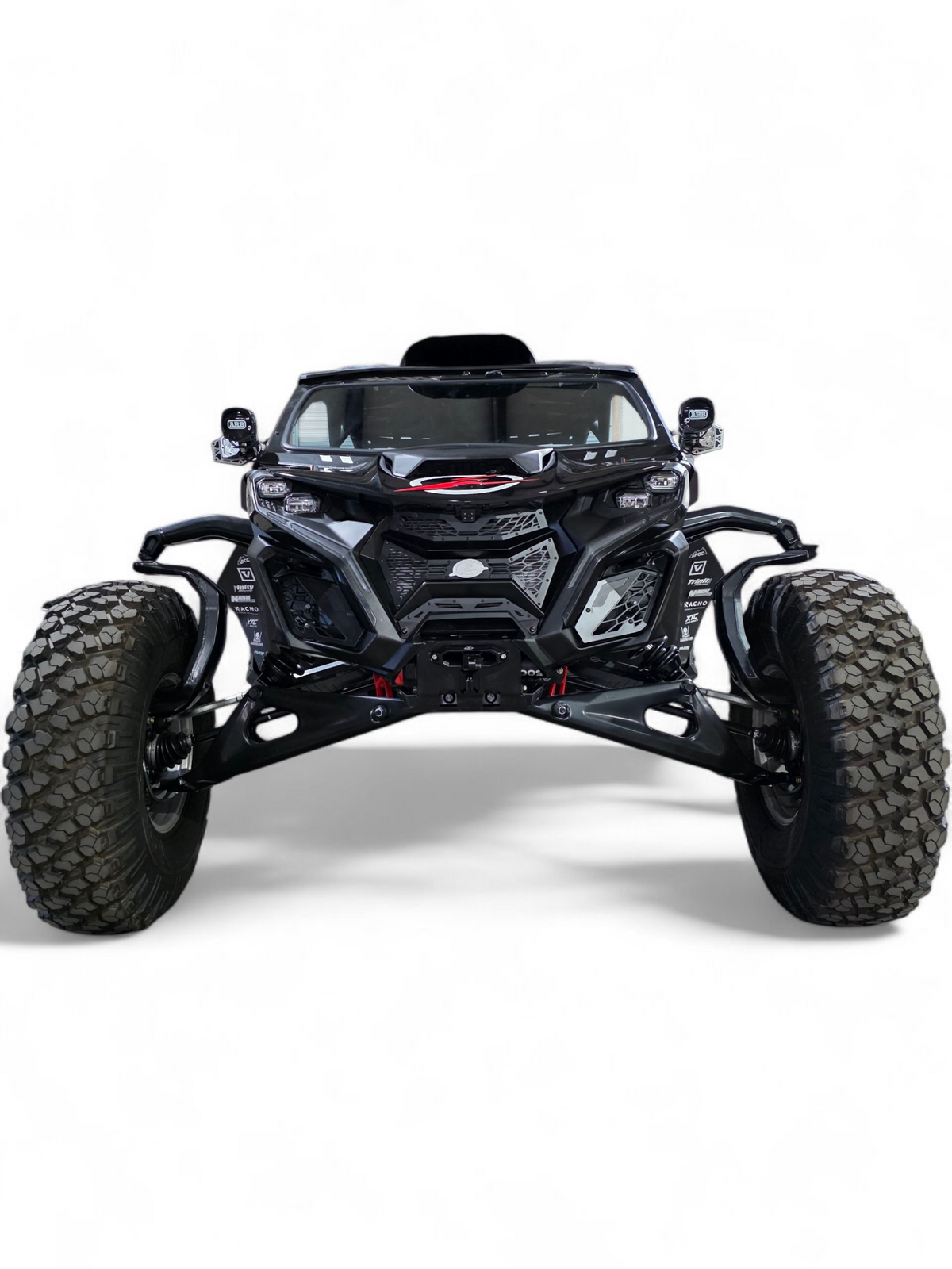 Volt 3-Piece Grille for 2024+ Can-Am Maverick R in satin black finish showing
    clean refined look and aluminum construction on front fascia