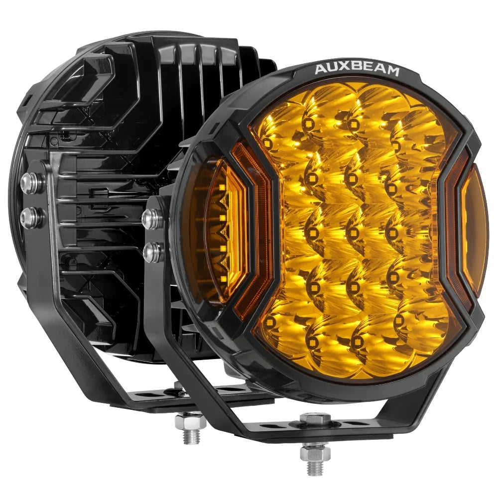 V-ULTRA Series | 9 Inch 300W LED Side Shooter Amber Driving Lights with Amber DRL