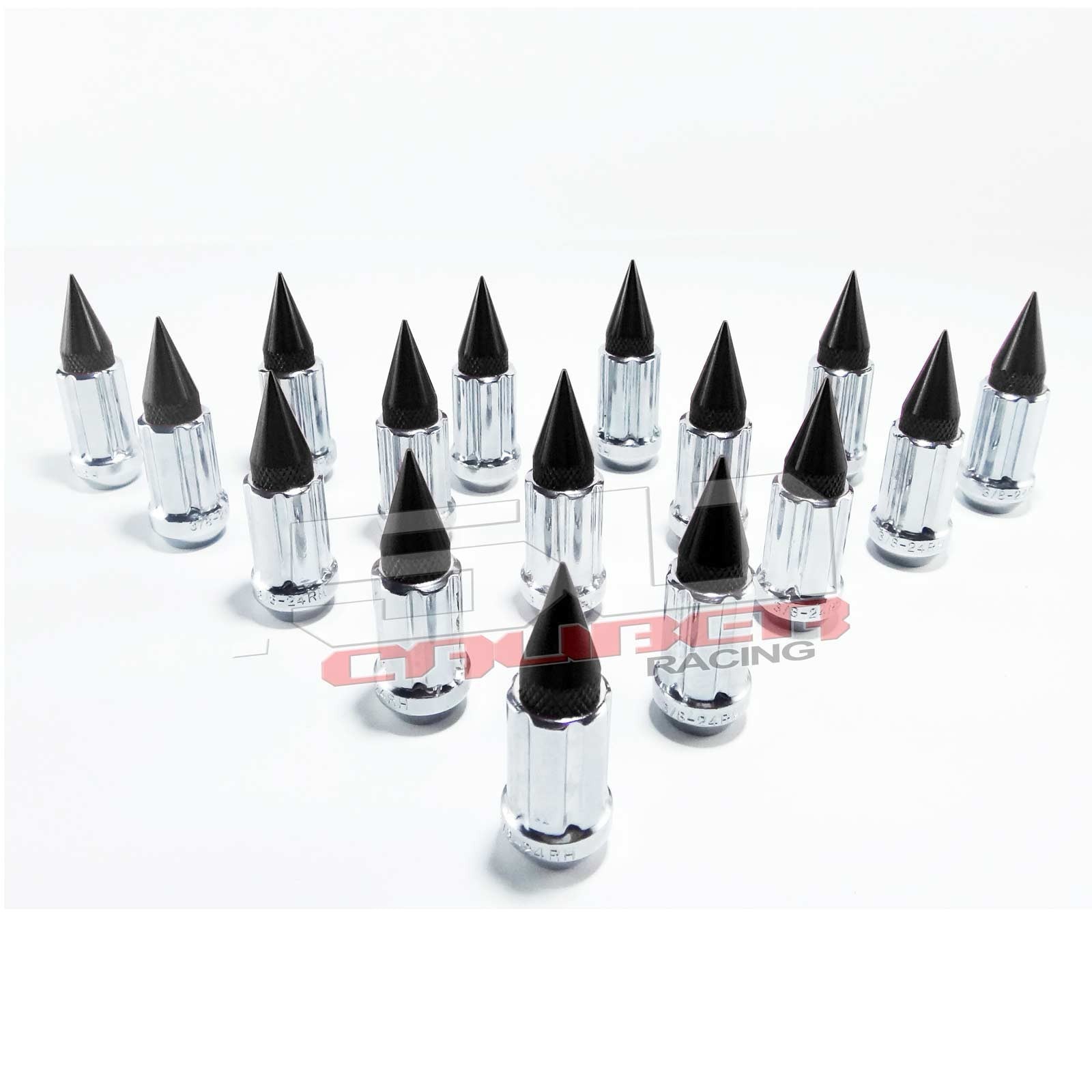 12 x 1.5 mm Chrome Spiked Lug Nuts Anodized - 16 Pack