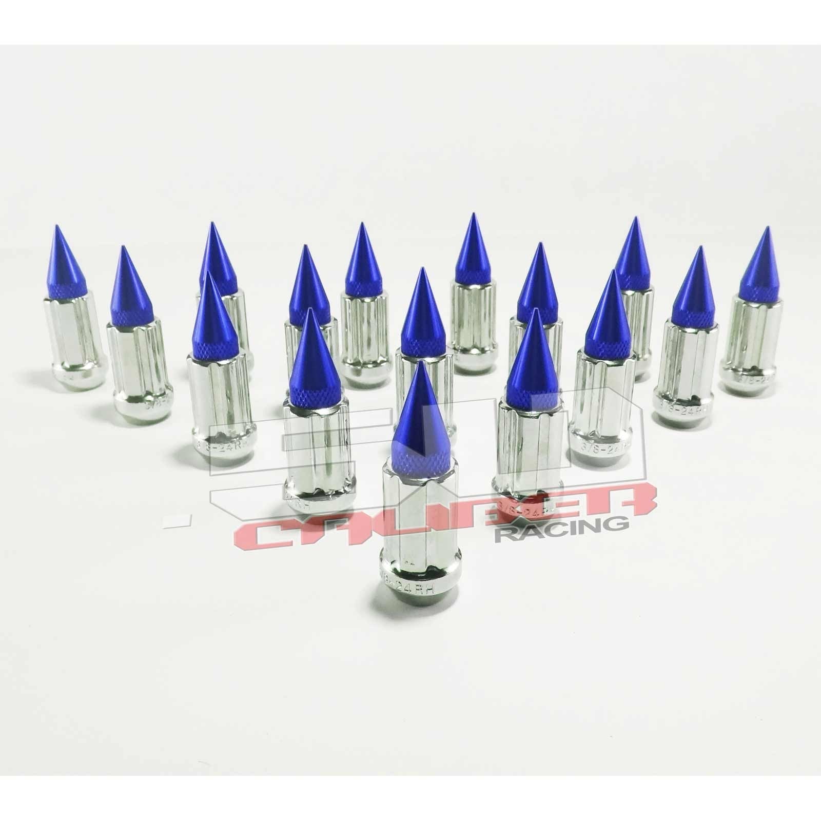 12 x 1.5 mm Chrome Spiked Lug Nuts Anodized - 16 Pack