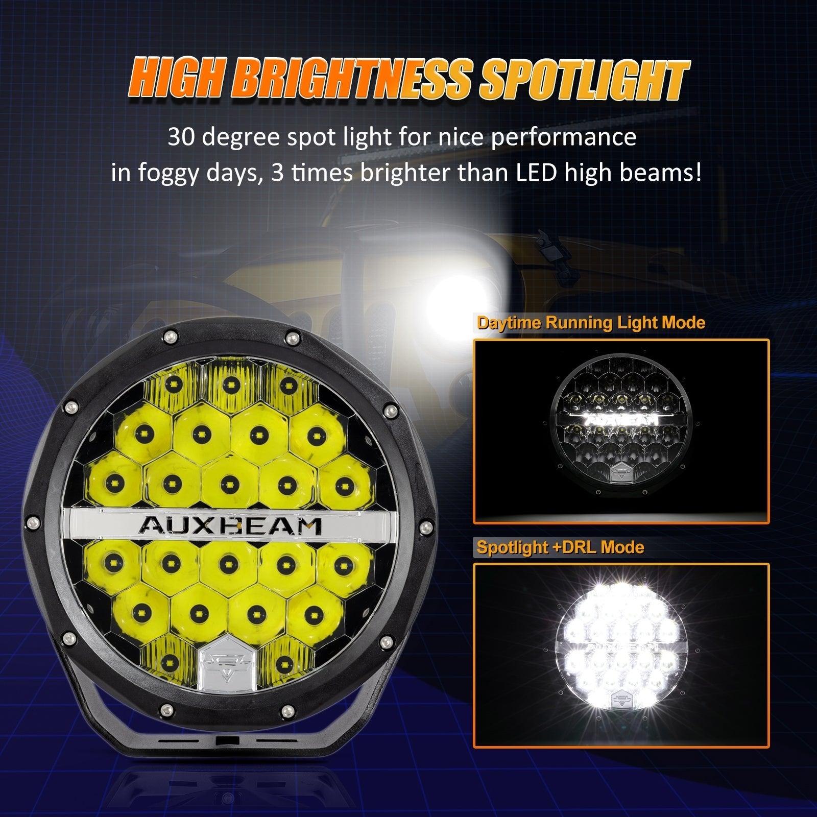 (2pcs/set) 7 Inch 240W Round Offroad LED Driving Lights with DRL+Amber/Black Covers(Optional) for SUV ATV UTV Trucks Pickup Boat