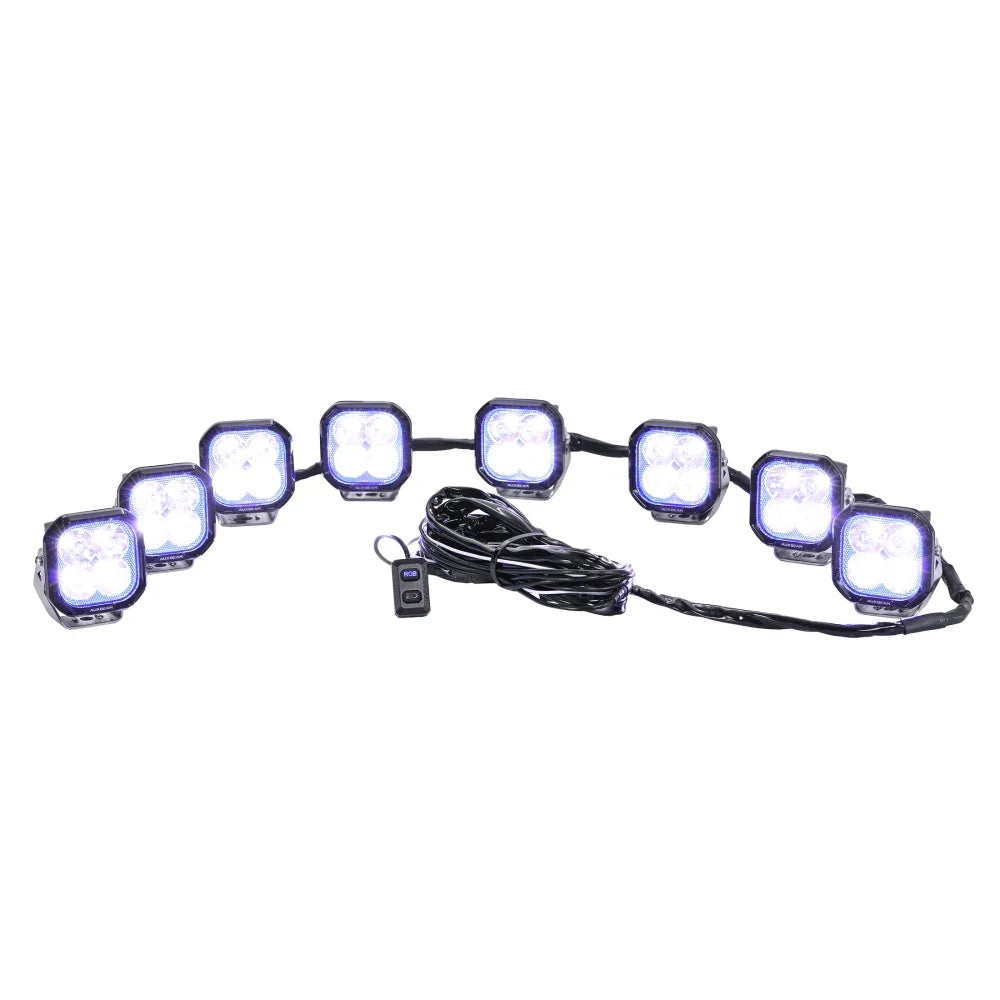 Color Play Series RGB Version 8-LED Pod Light Power Wiring Harness Kit with 3 PIN DT Plug