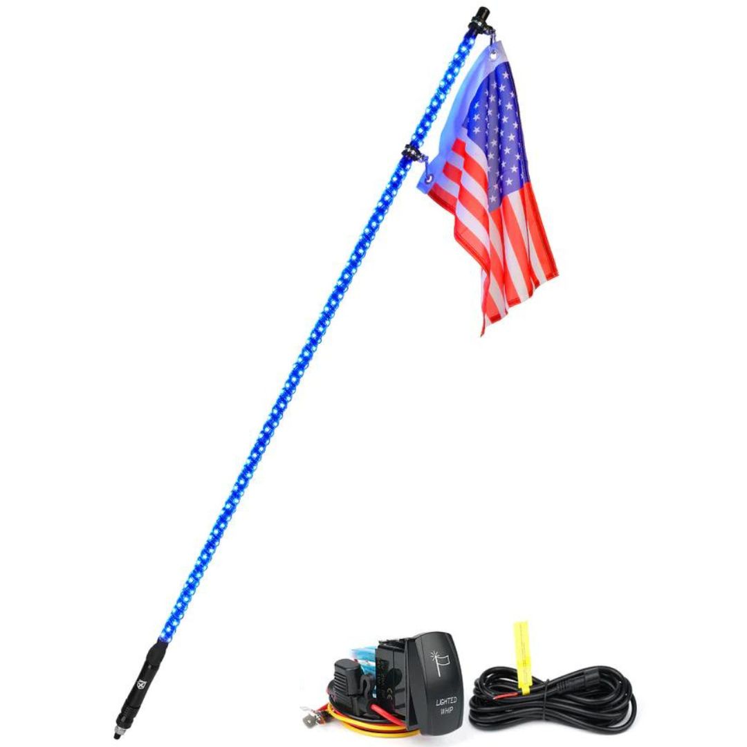 Xprite Spiral RGB LED Whip Lights – Off-Road Flag Pole Chase Lights for UTV, ATV, Polaris RZR  | Twister Series
