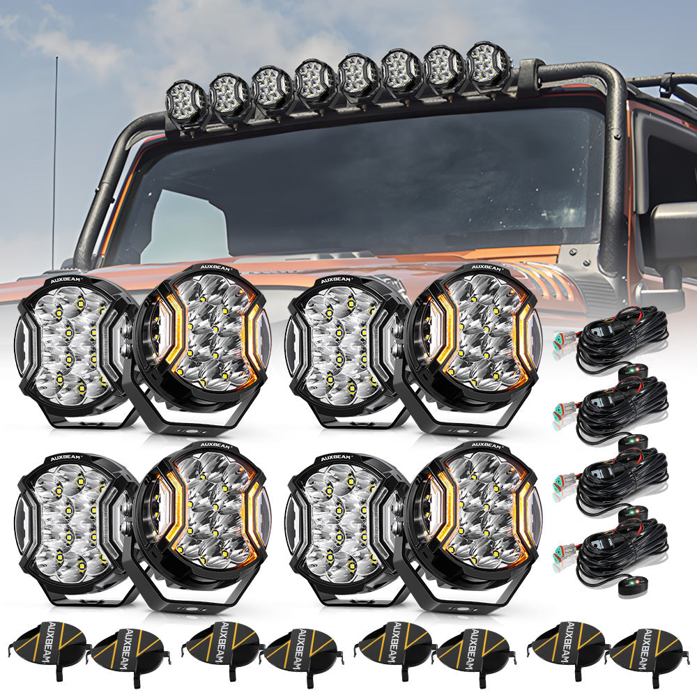 V-ULTRA Series | 5 Inch 172W LED Side Shooter White Pod Lights with Amber DRL