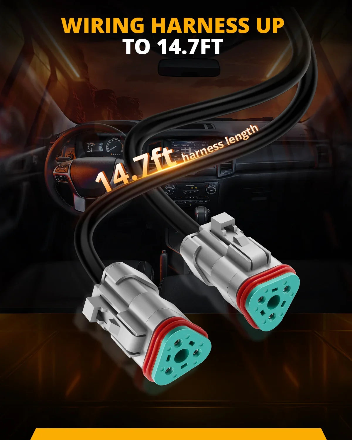 6-LED Pod Light Power Wiring Harness Kit with 3 PIN DT Plug