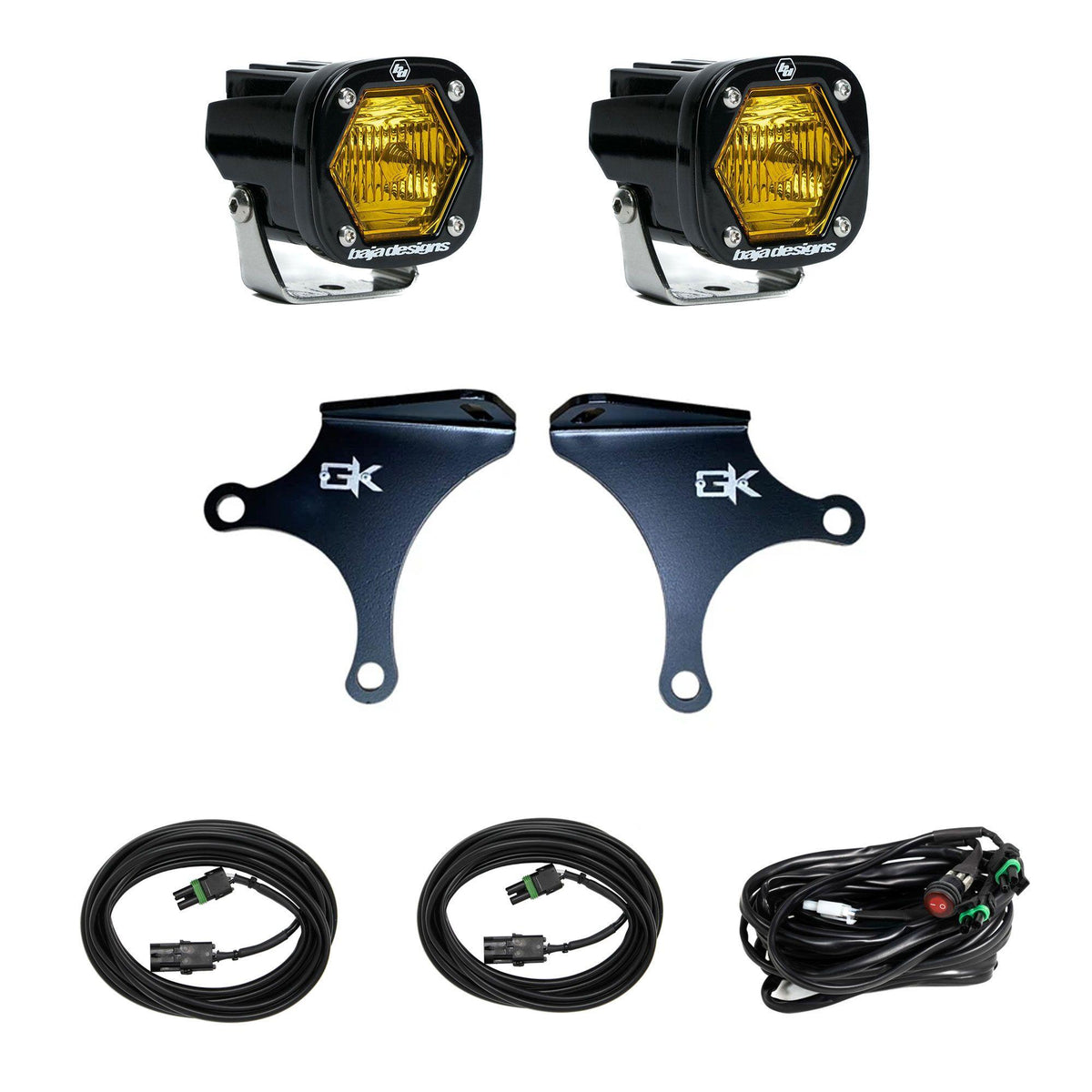S1 Knuckle Pods Light Kit 1984-2006 Jeep TJ/XJ/YJ/ZJ Wrangler/Cherokee (Trail Baja Amber) Baja Designs
