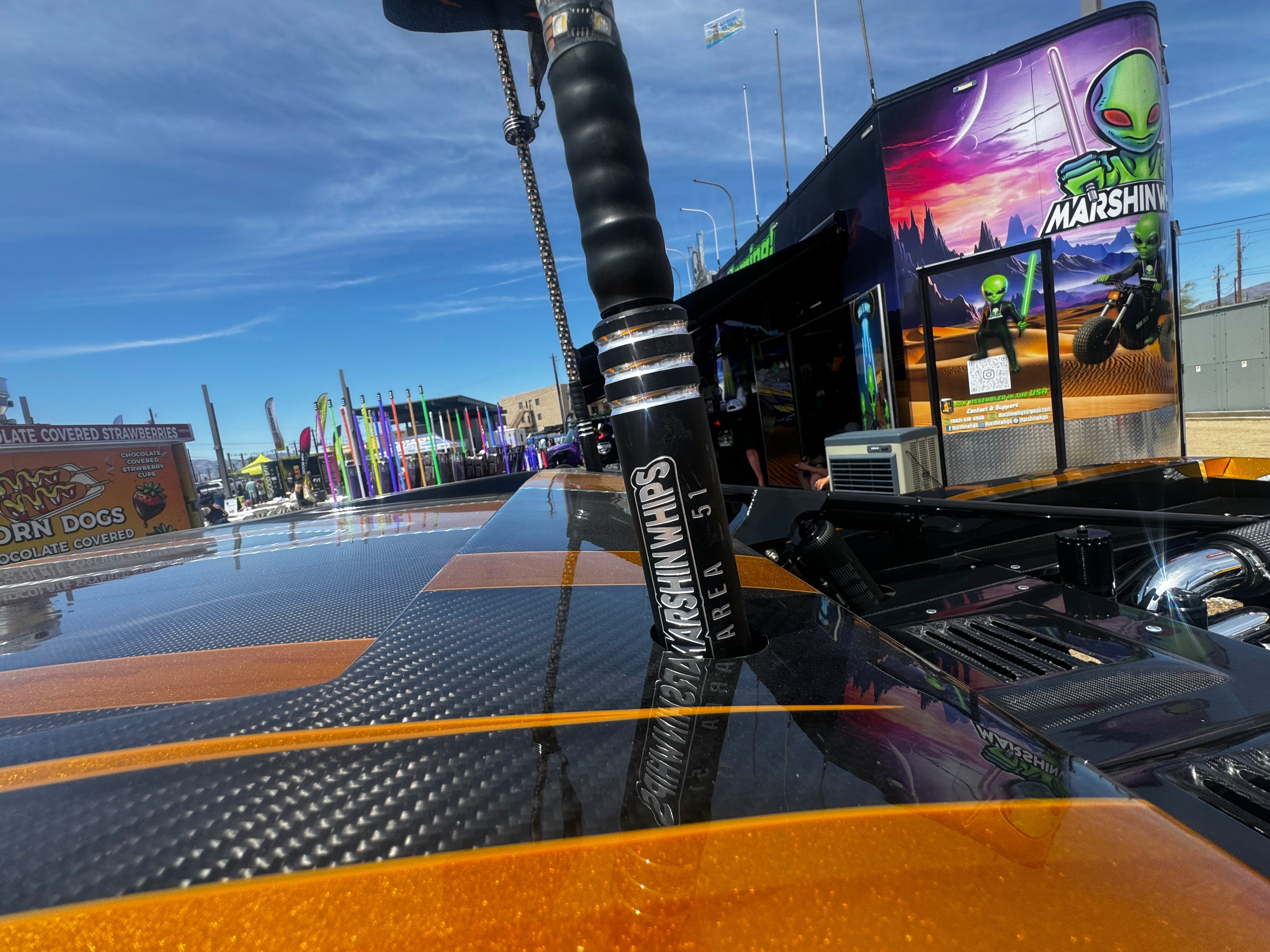 Marshin Whips Area 51 LED Whips: Carbon Fiber & Hidden Cables