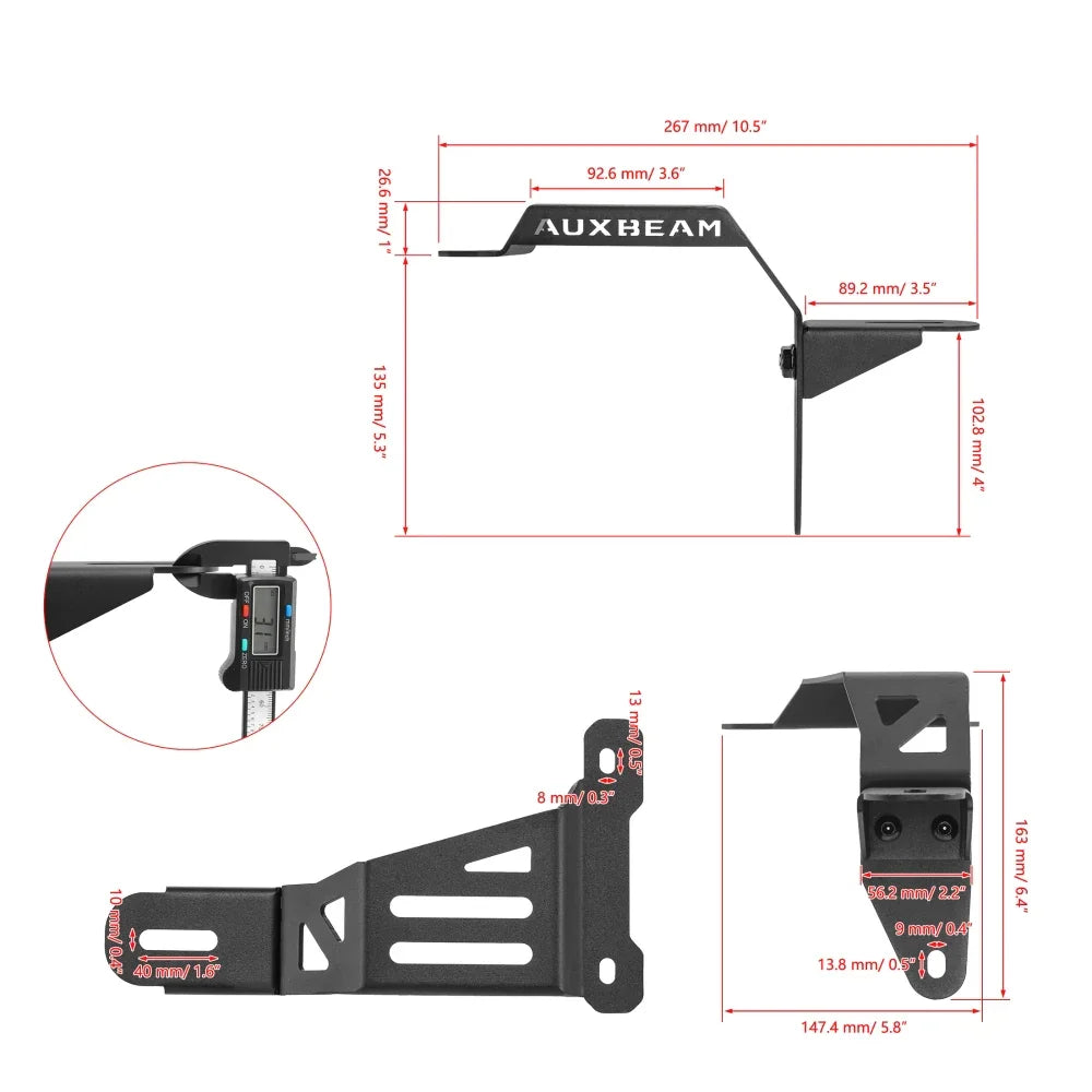 (2pcs/set) Dual A-Pillar Pods Light Mount Brackets for Jeep Wrangler JL 2018-2025