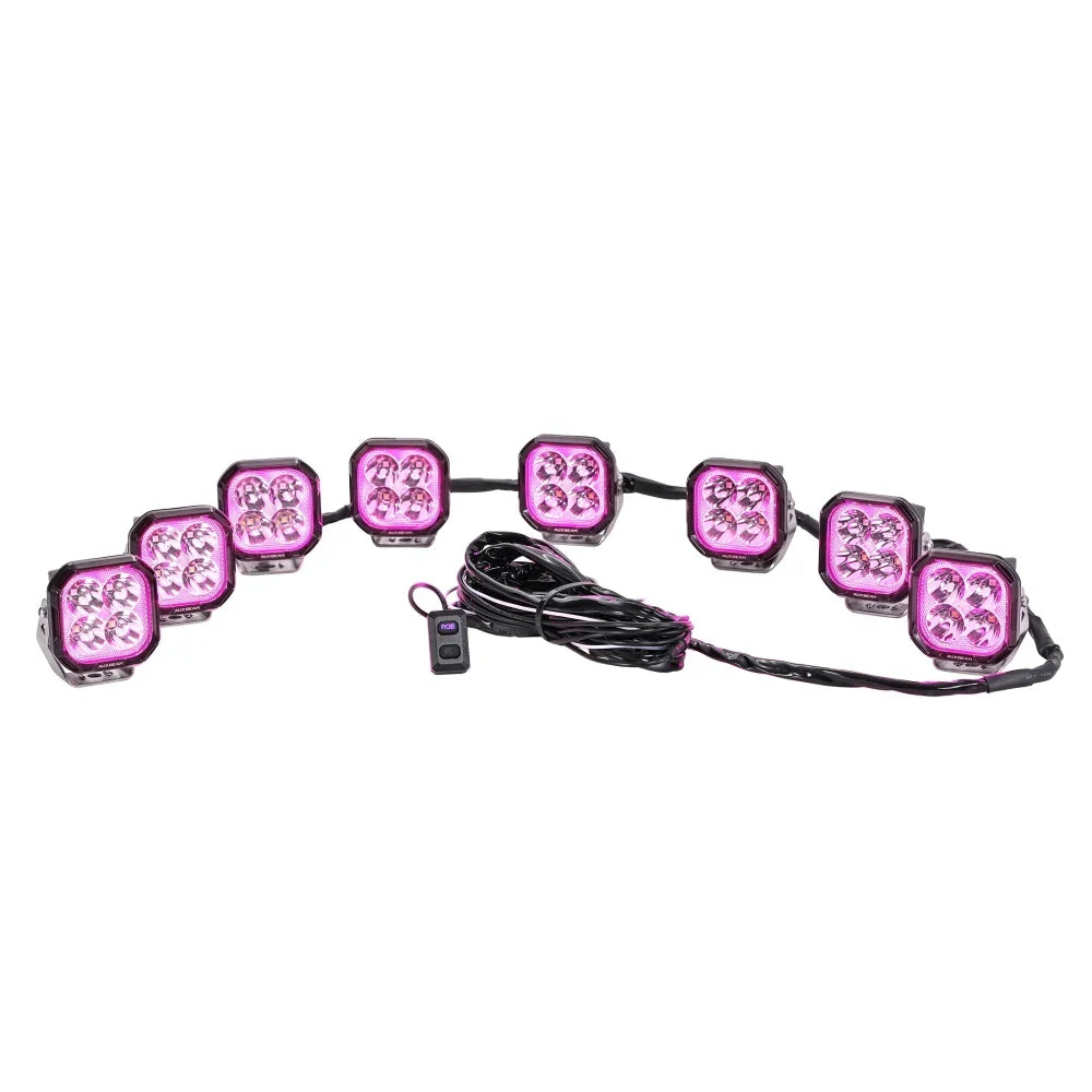 Color Play Series RGB Version 8-LED Pod Light Power Wiring Harness Kit with 3 PIN DT Plug
