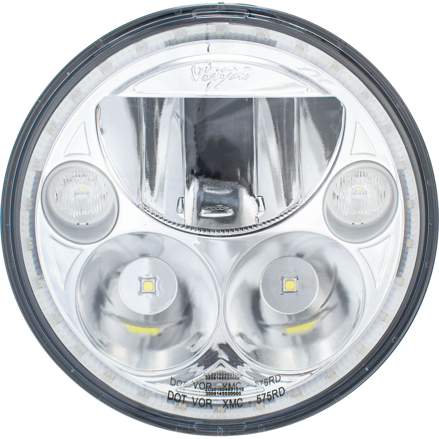 Single 5.75" Round VX LED Headlight (with Low-High-Halo)