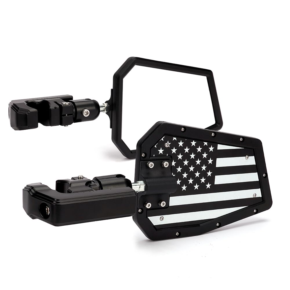 Xprite UTV Side Mirrors Adjustable Bracket – Universal Roll Bar Rear View Mirrors for RZR & Can-Am