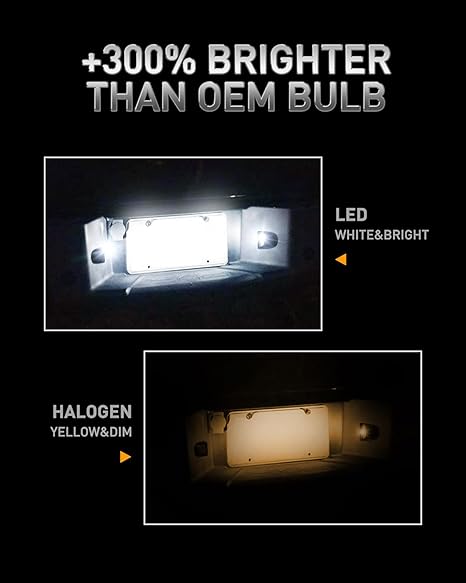 LED License Plate LED Replacement For Chevy Silverado 1500 2500 3500 Suburban Tahoe GMC Sierra Yukon XL for Escalade, 6000K White, Pack of 2