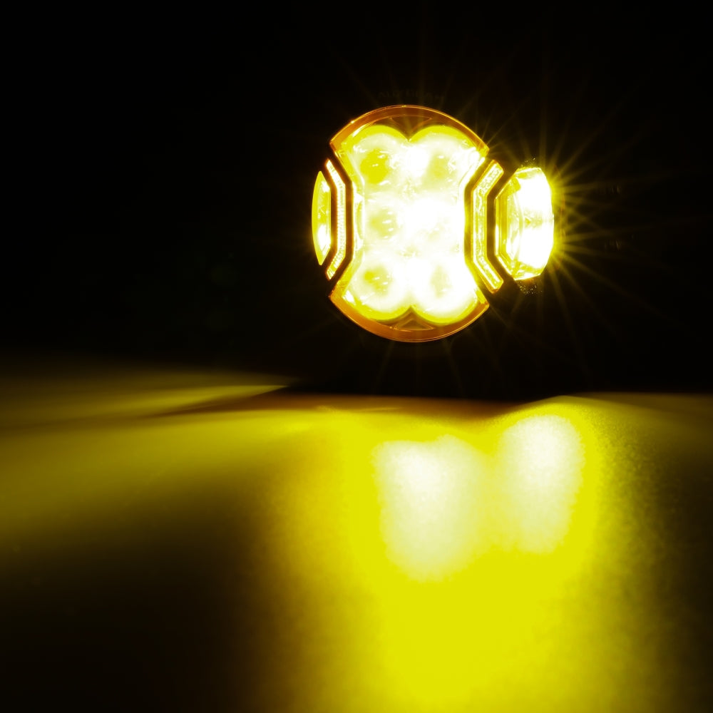 V-ULTRA Series | 3 Inch 108W LED Side Shooter Amber Pod Lights with Amber DRL