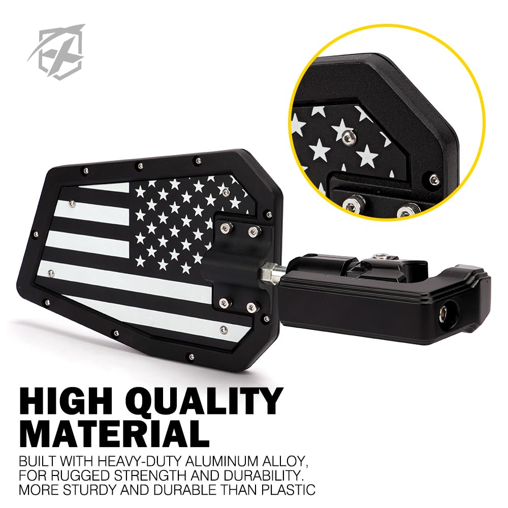 Xprite UTV Side Mirrors Adjustable Bracket – Universal Roll Bar Rear View Mirrors for RZR & Can-Am