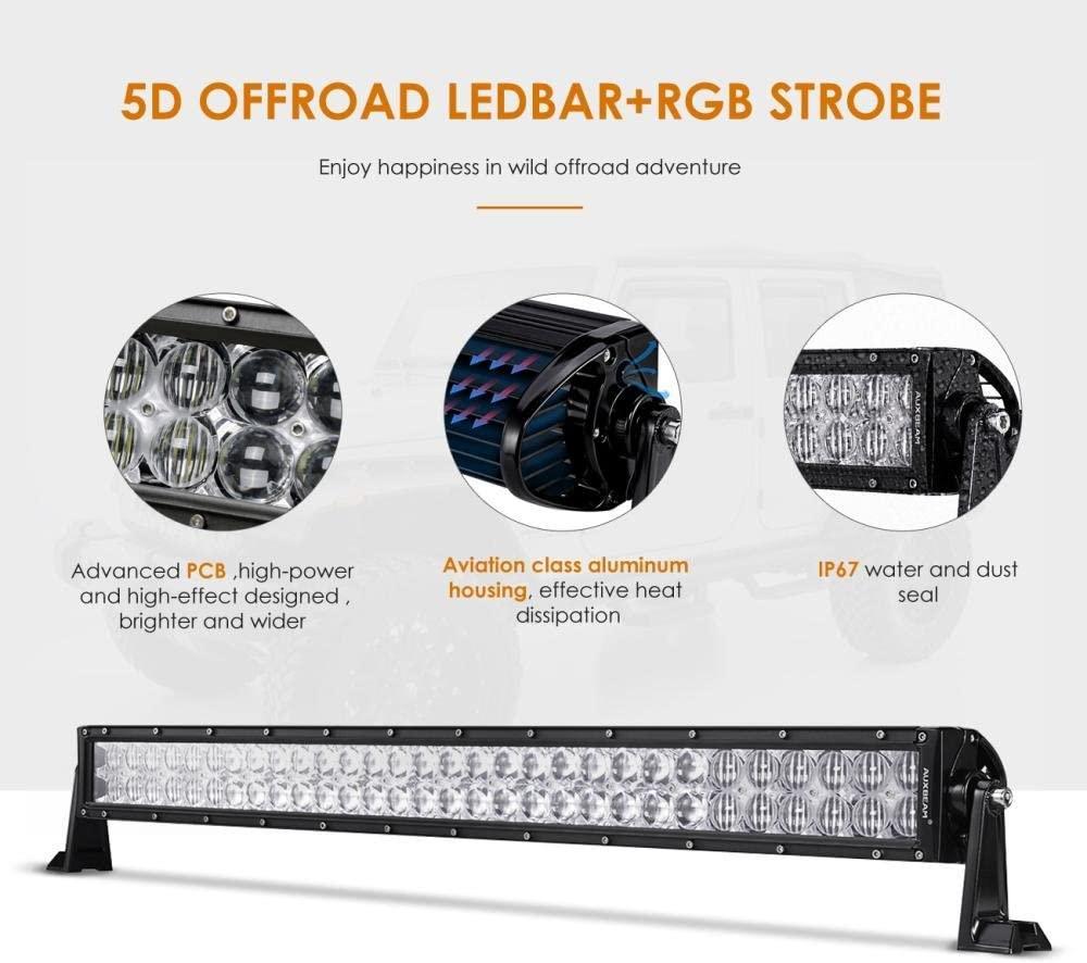 V-Series RGB Straight/Curved 5D lens Combo Beam Double Row LED Light Bar for Chevy Tahoe