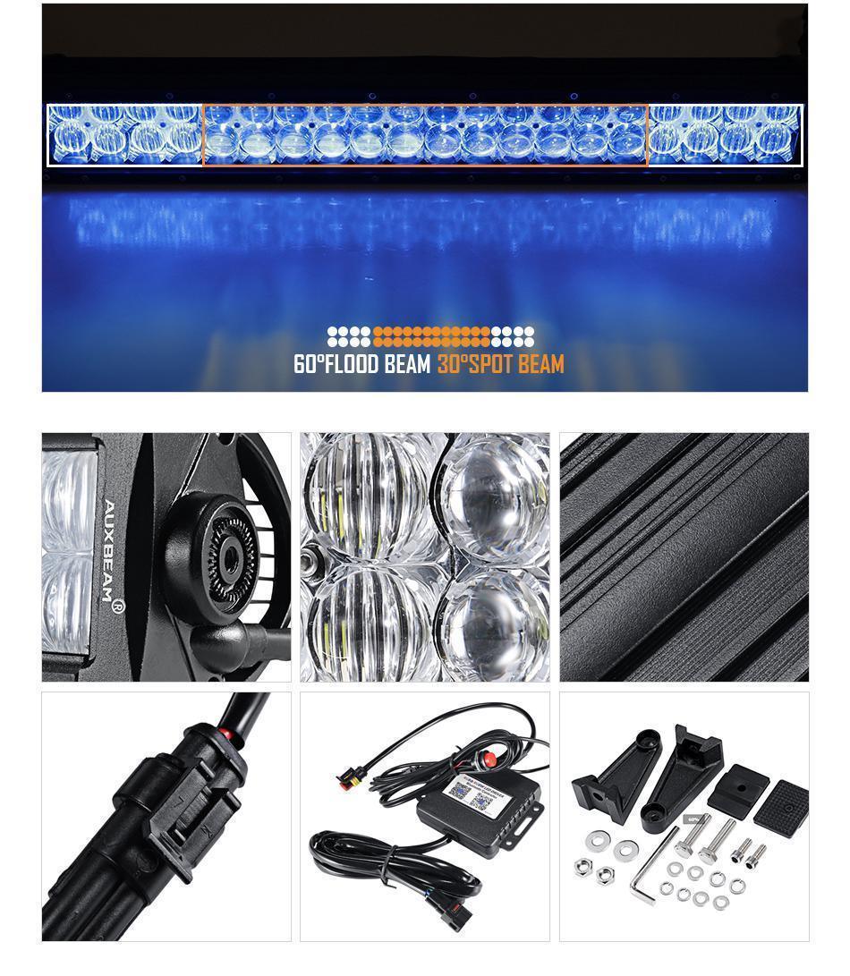 V-Series RGB Straight/Curved 5D lens Combo Beam Double Row LED Light Bar for Chevy Tahoe