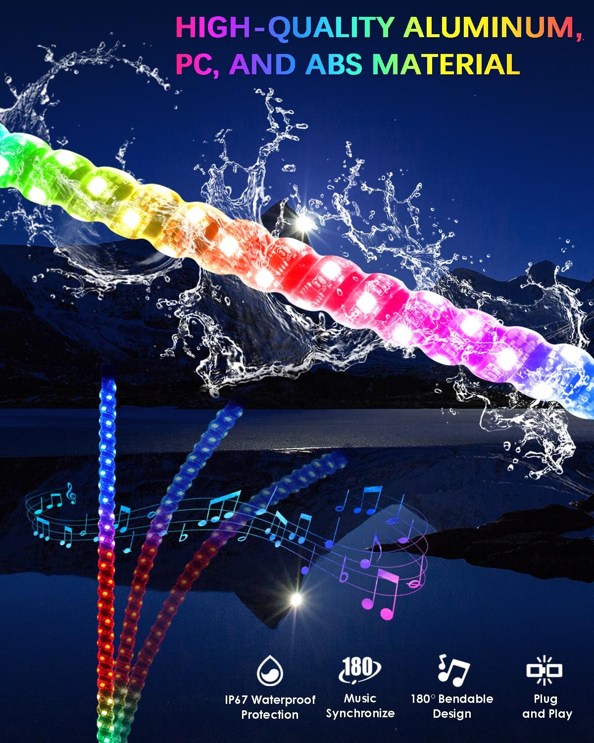 Tavaray 5FT / 6FT Whip Lights with Spring Base