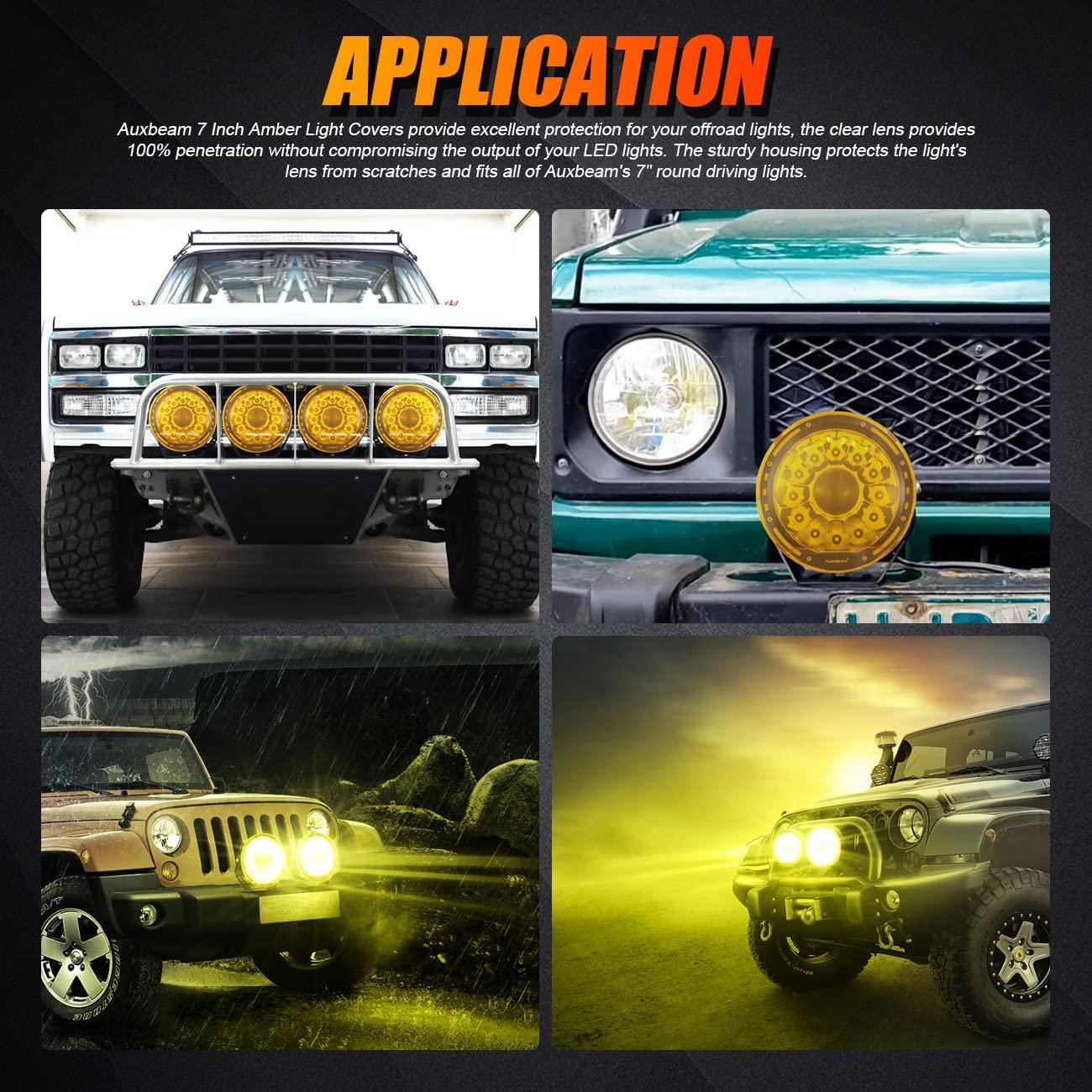 360 PRO/RAY-L Series 7/9 Inch LED Driving Lights Amber Cover Light Shield Cover