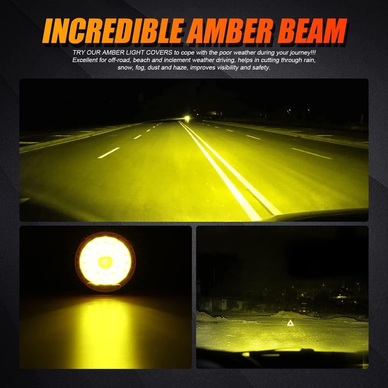 (2pcs/set) 9 Inch Round LED Driving Light Amber Cover Light Shield Cover
