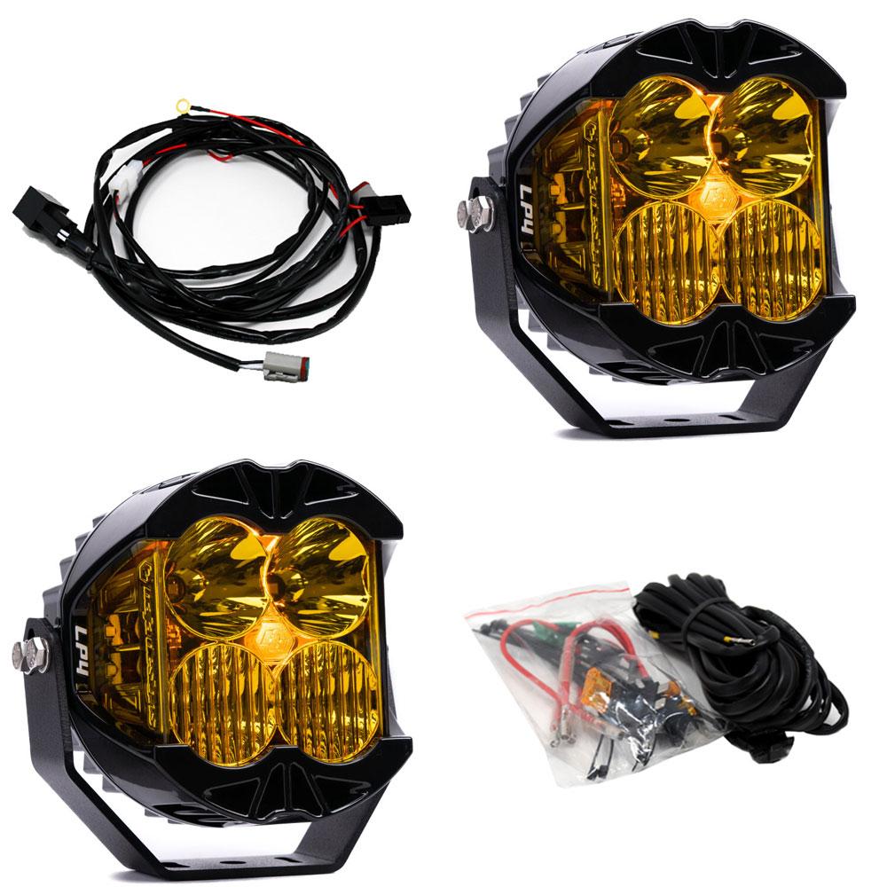 LP4 Pro Amber LED Auxiliary Light Pod Pair Light Pattern Driving/Combo Amber Backlight Baja Designs