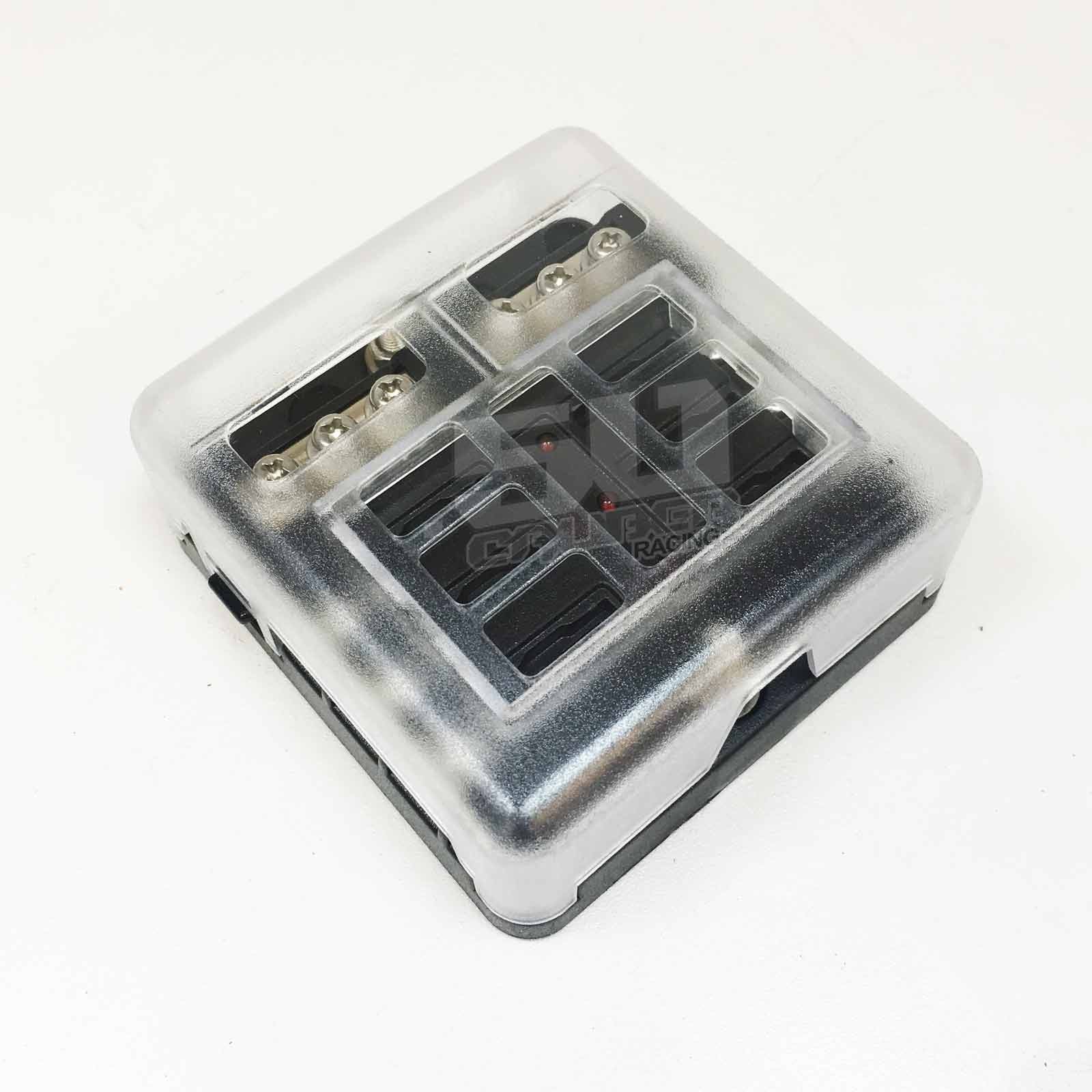 6 Way Screw 12V Fuse Block with Ground Terminals