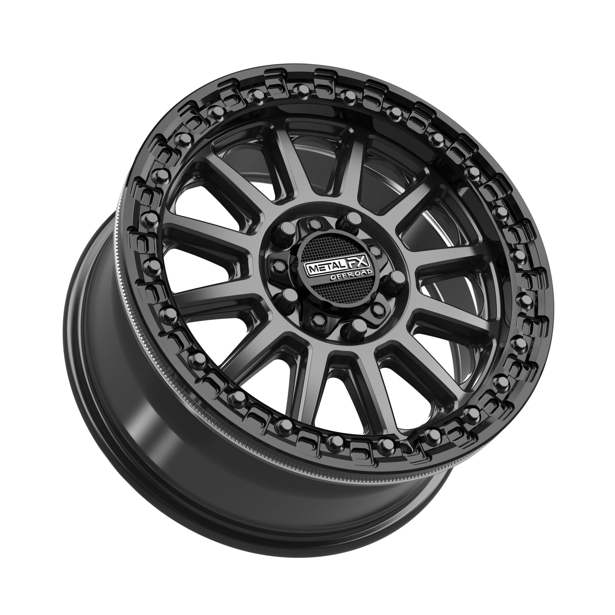 Rampage R Beadlock | Satin Black w/ Gloss Black Ring