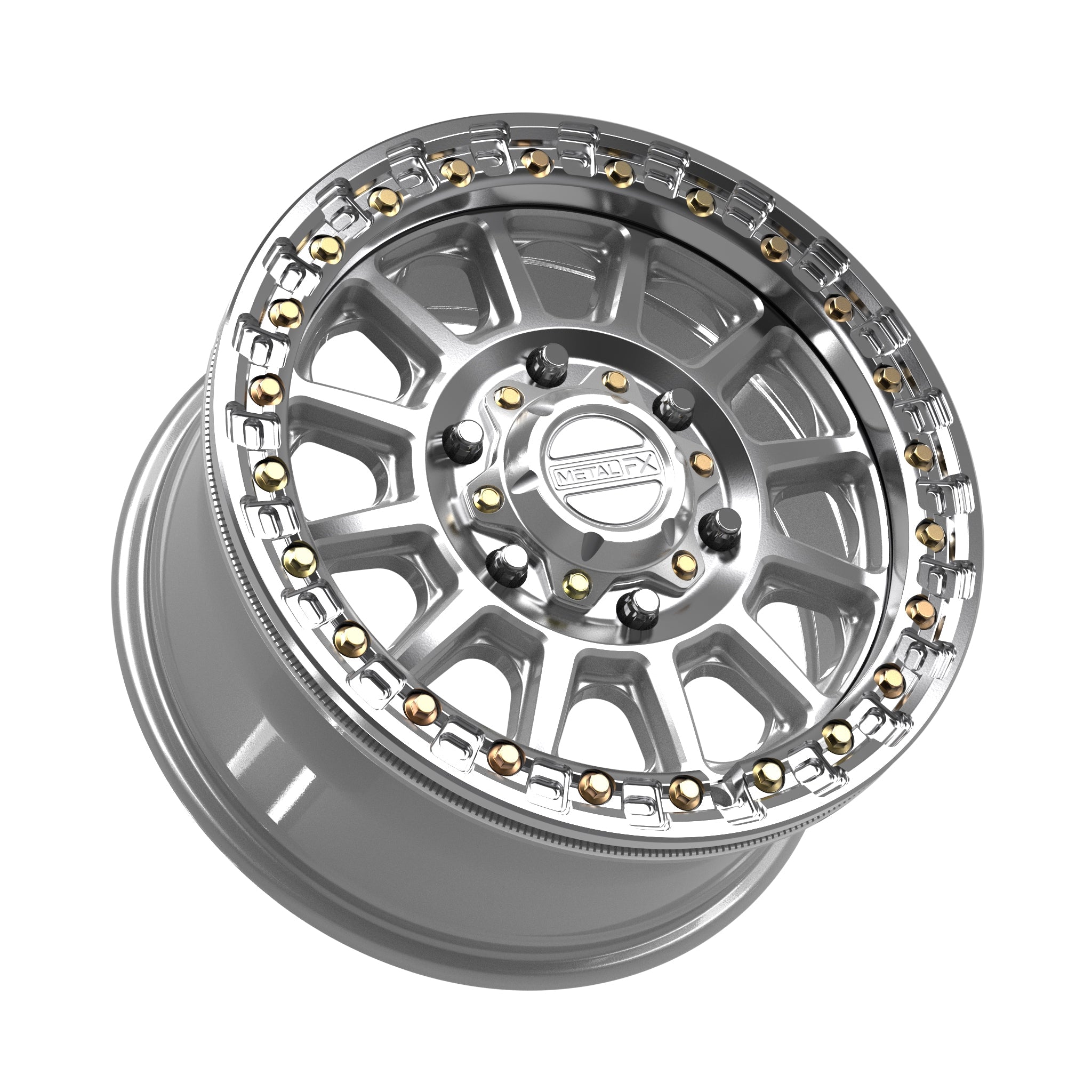 Rampage 6R Beadlock | Gloss Silver Machined