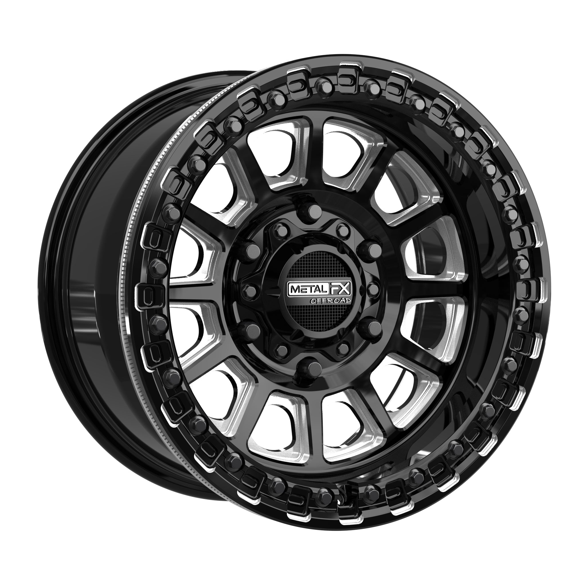 Rampage 6R Beadlock | Gloss Black Contrast Cut