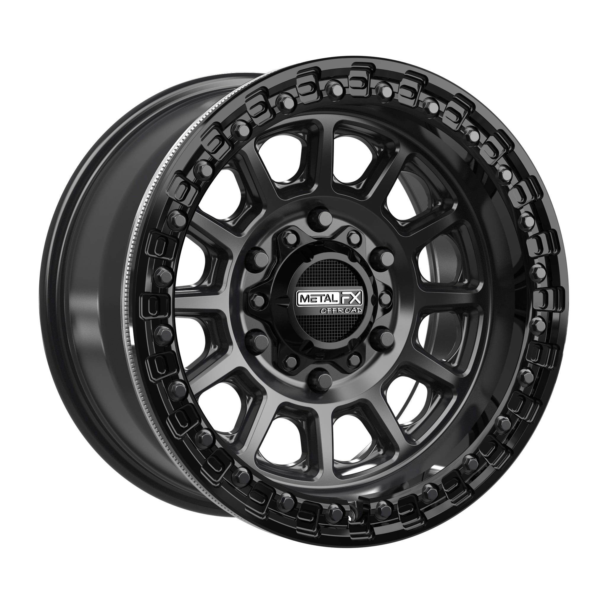 Rampage 6R Beadlock | Satin Black w/ Gloss Black Ring