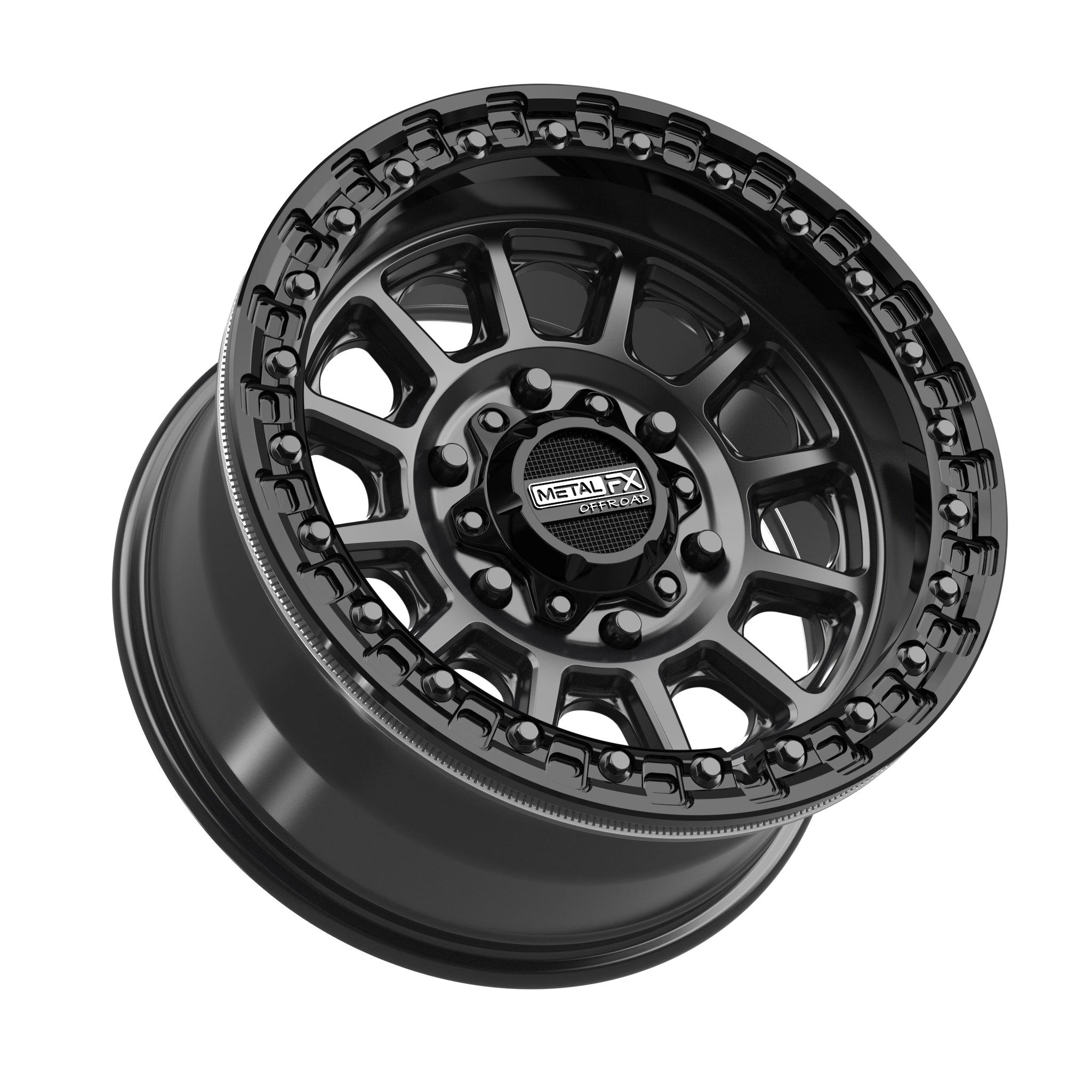 Rampage 6R Beadlock | Satin Black w/ Gloss Black Ring