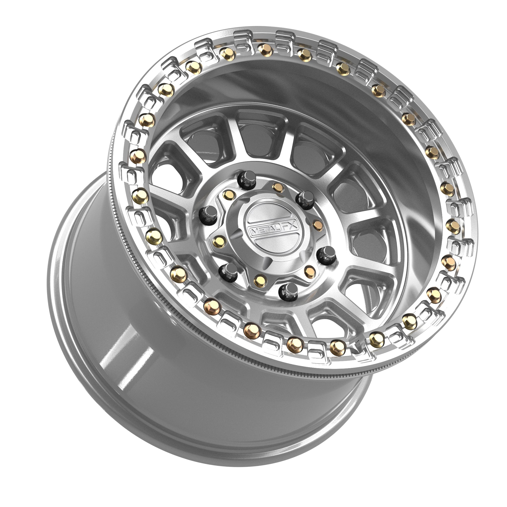 Rampage 6R Beadlock | Gloss Silver Machined